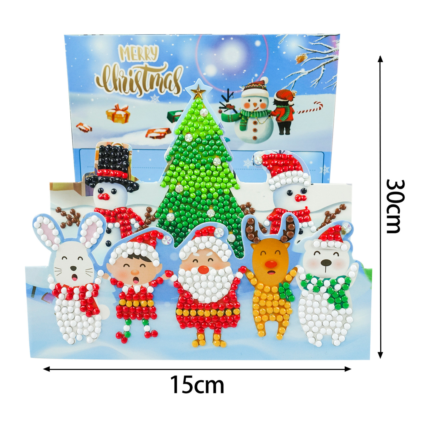 Diamond painting DIY polka dot diamond greeting card Christmas gift birthday card cross-border new handmade polka dot diamond Christmas sticker diamond greeting card