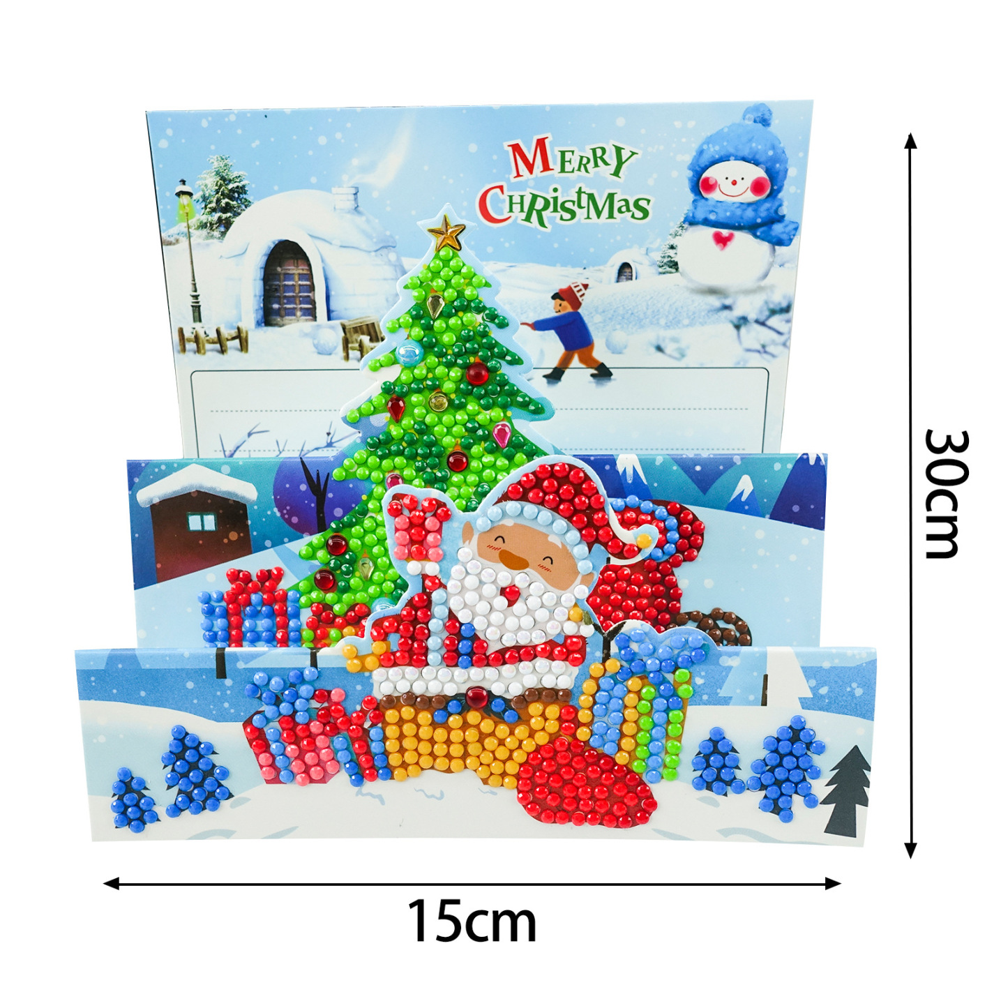 Diamond painting DIY polka dot diamond greeting card Christmas gift birthday card cross-border new handmade polka dot diamond Christmas sticker diamond greeting card
