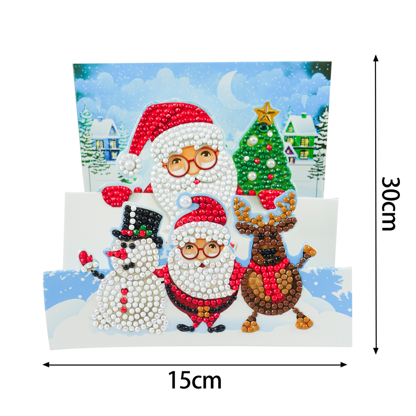 Diamond painting DIY polka dot diamond greeting card Christmas gift birthday card cross-border new handmade polka dot diamond Christmas sticker diamond greeting card