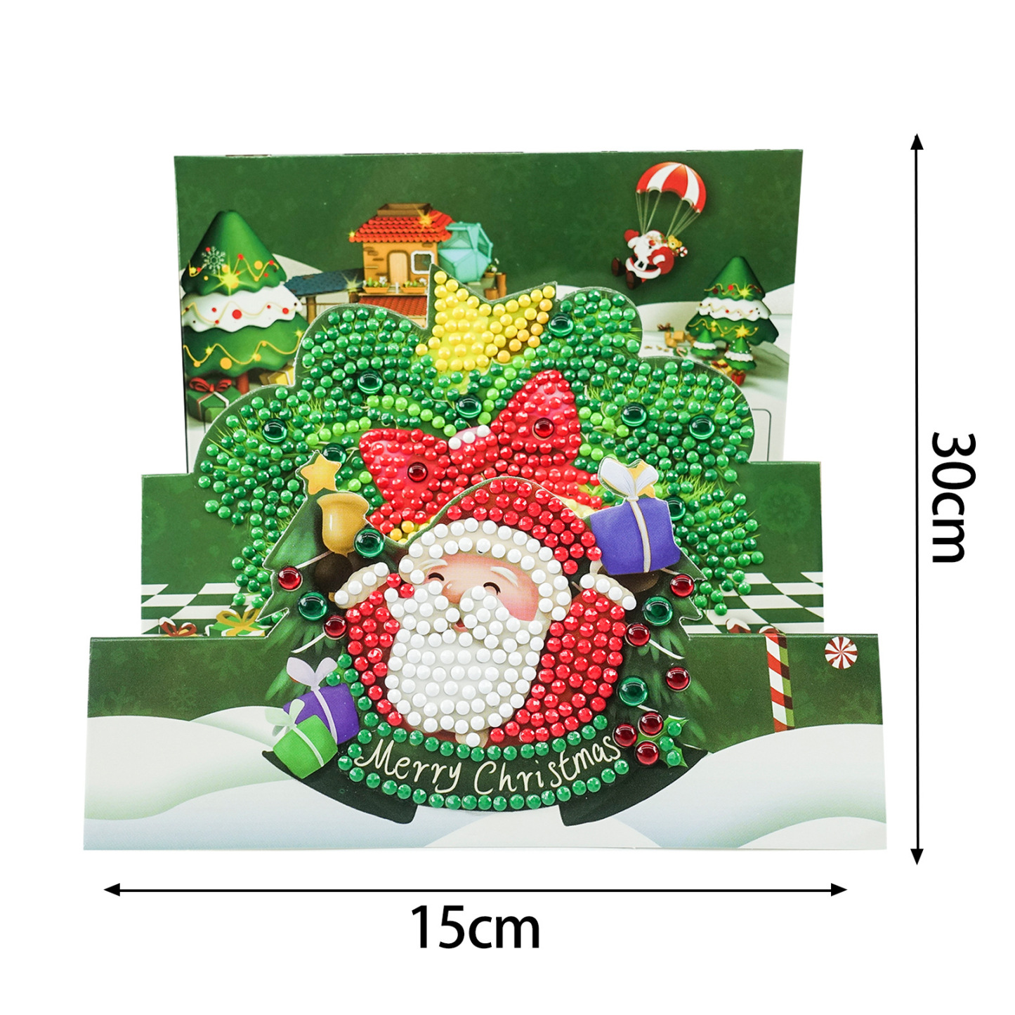 Diamond painting DIY polka dot diamond greeting card Christmas gift birthday card cross-border new handmade polka dot diamond Christmas sticker diamond greeting card