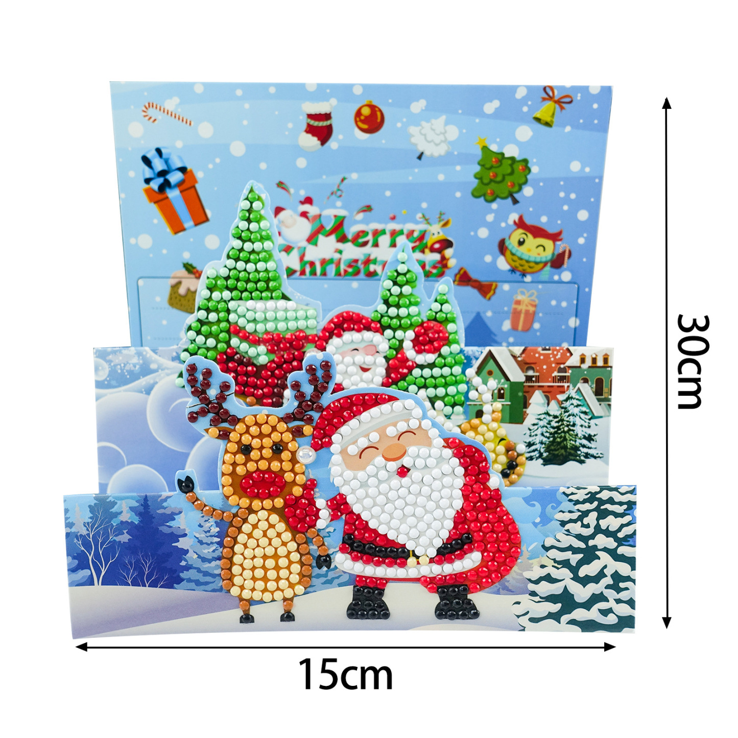 Diamond painting DIY polka dot diamond greeting card Christmas gift birthday card cross-border new handmade polka dot diamond Christmas sticker diamond greeting card