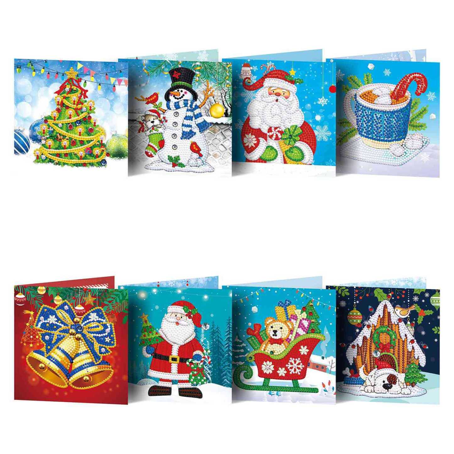 Diamond painting DIY polka dot diamond greeting card Christmas gift birthday card cross-border new handmade polka dot diamond Christmas sticker diamond greeting card