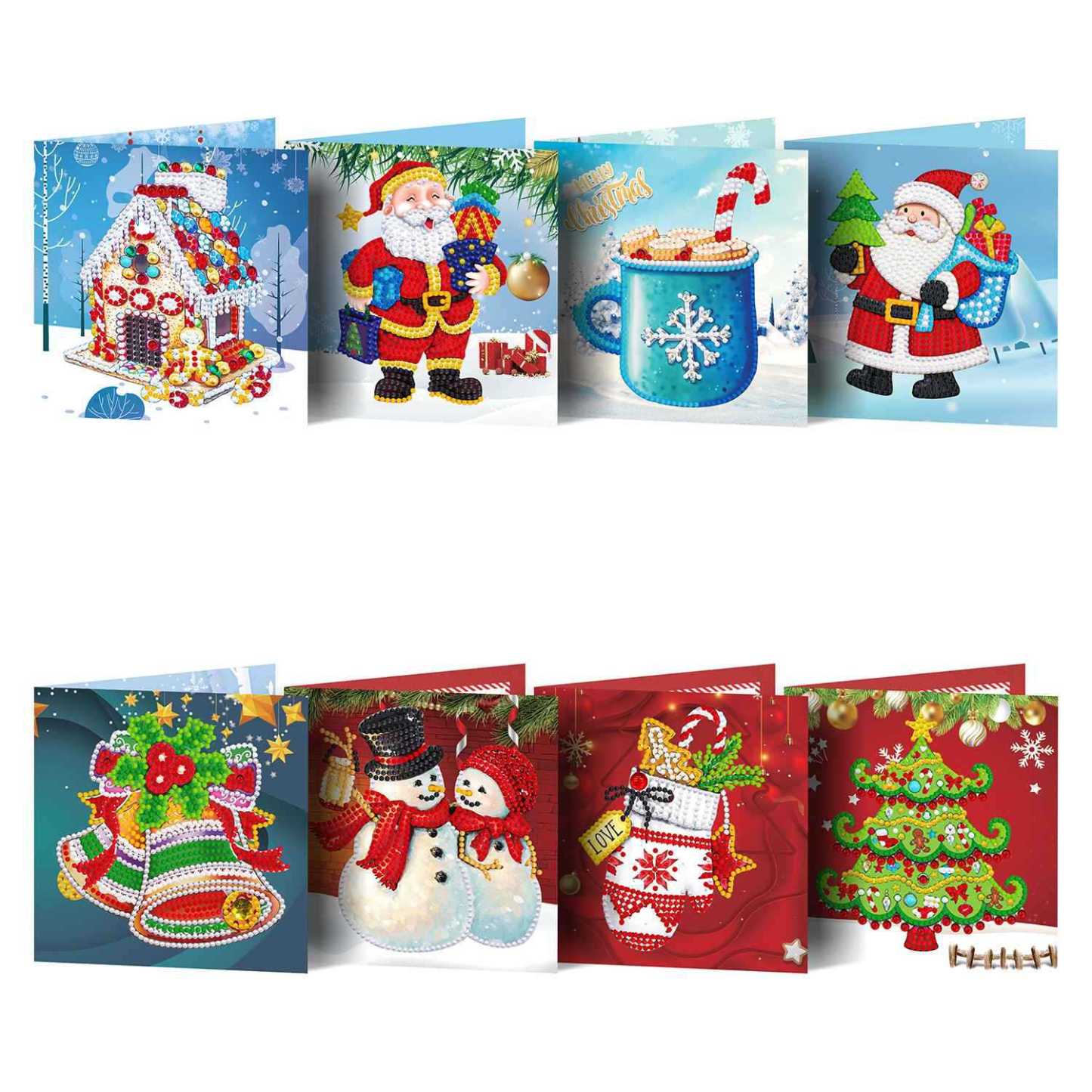 Diamond painting DIY polka dot diamond greeting card Christmas gift birthday card cross-border new handmade polka dot diamond Christmas sticker diamond greeting card