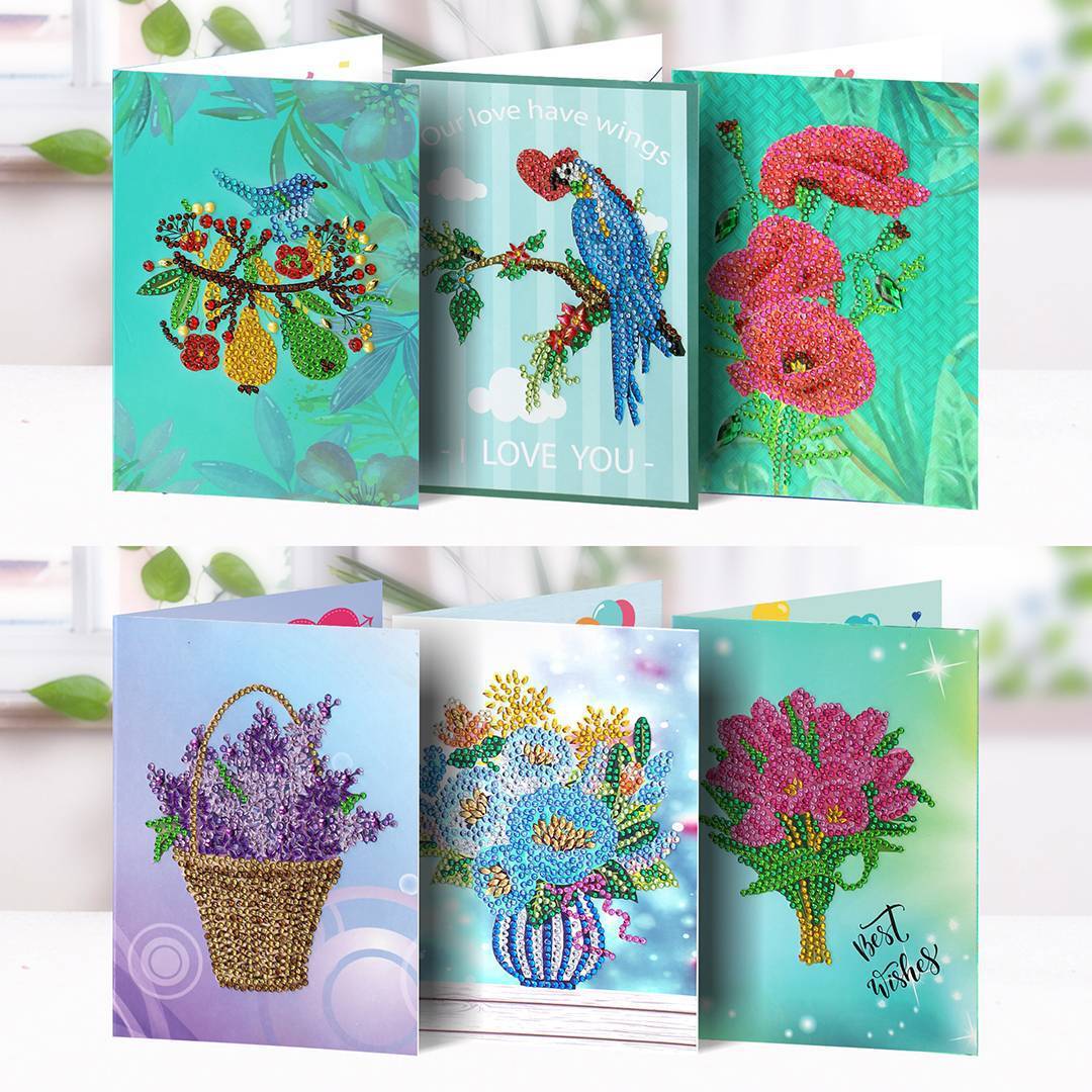 Diamond painting DIY polka dot diamond greeting card Christmas gift birthday card cross-border new handmade polka dot diamond Christmas sticker diamond greeting card