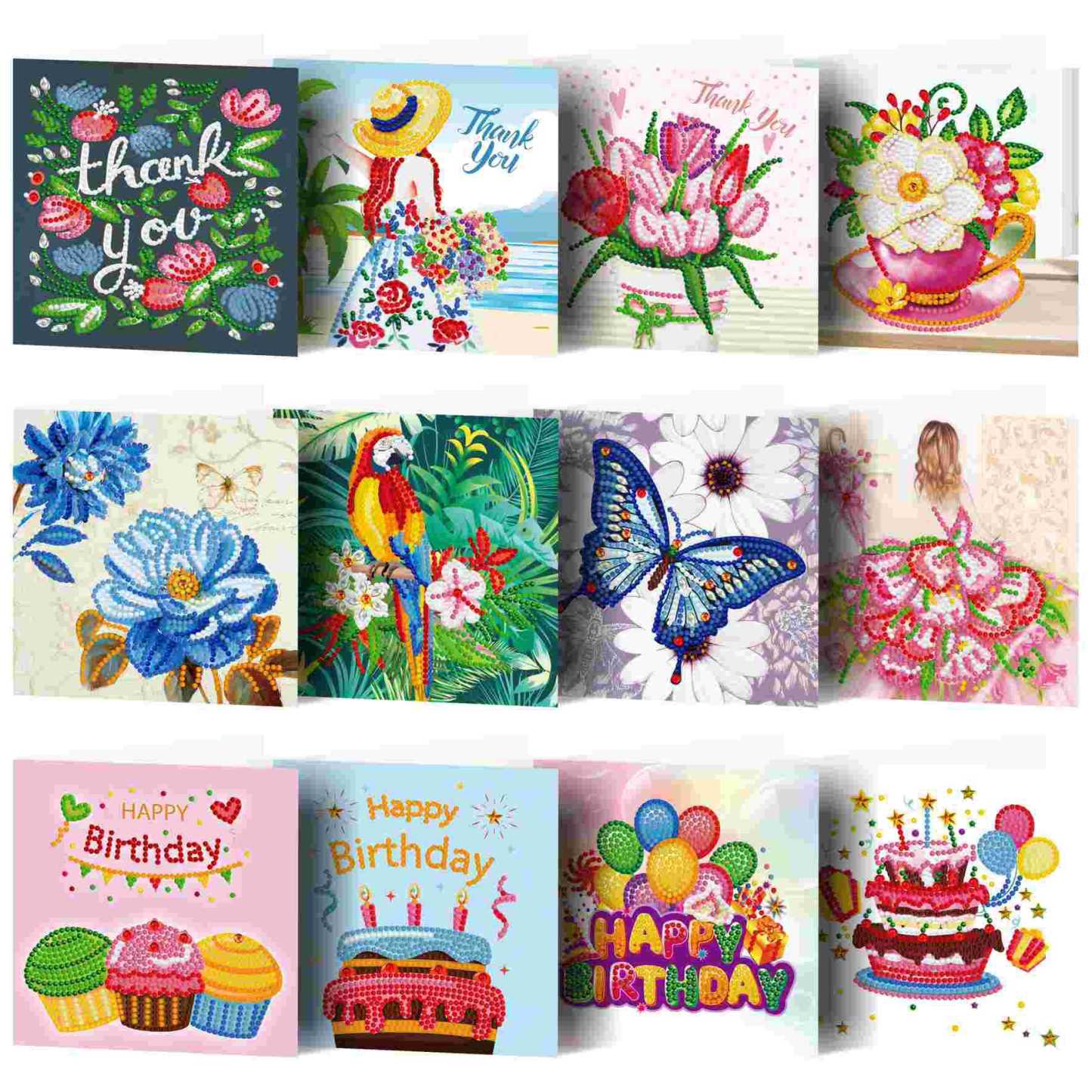 Diamond painting DIY polka dot diamond greeting card Christmas gift birthday card cross-border new handmade polka dot diamond Christmas sticker diamond greeting card