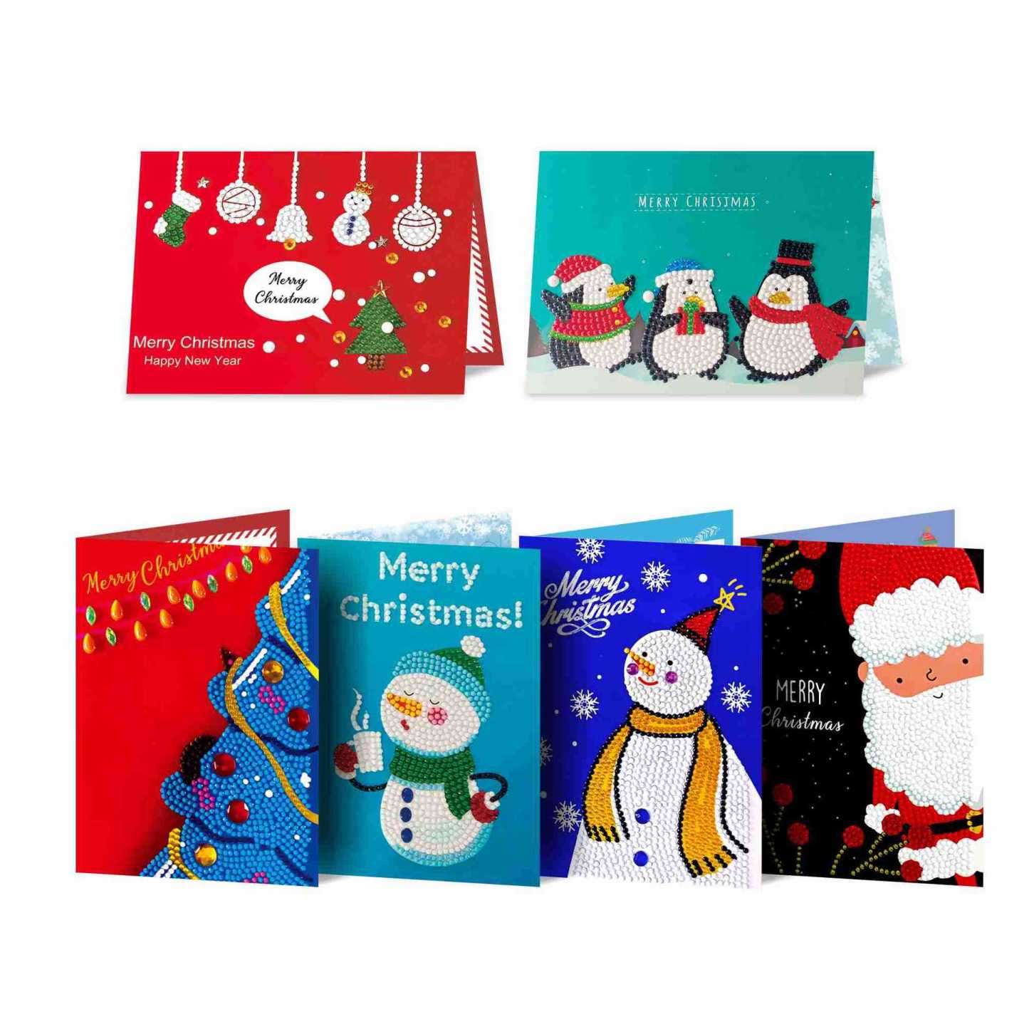 Diamond painting DIY polka dot diamond greeting card Christmas gift birthday card cross-border new handmade polka dot diamond Christmas sticker diamond greeting card