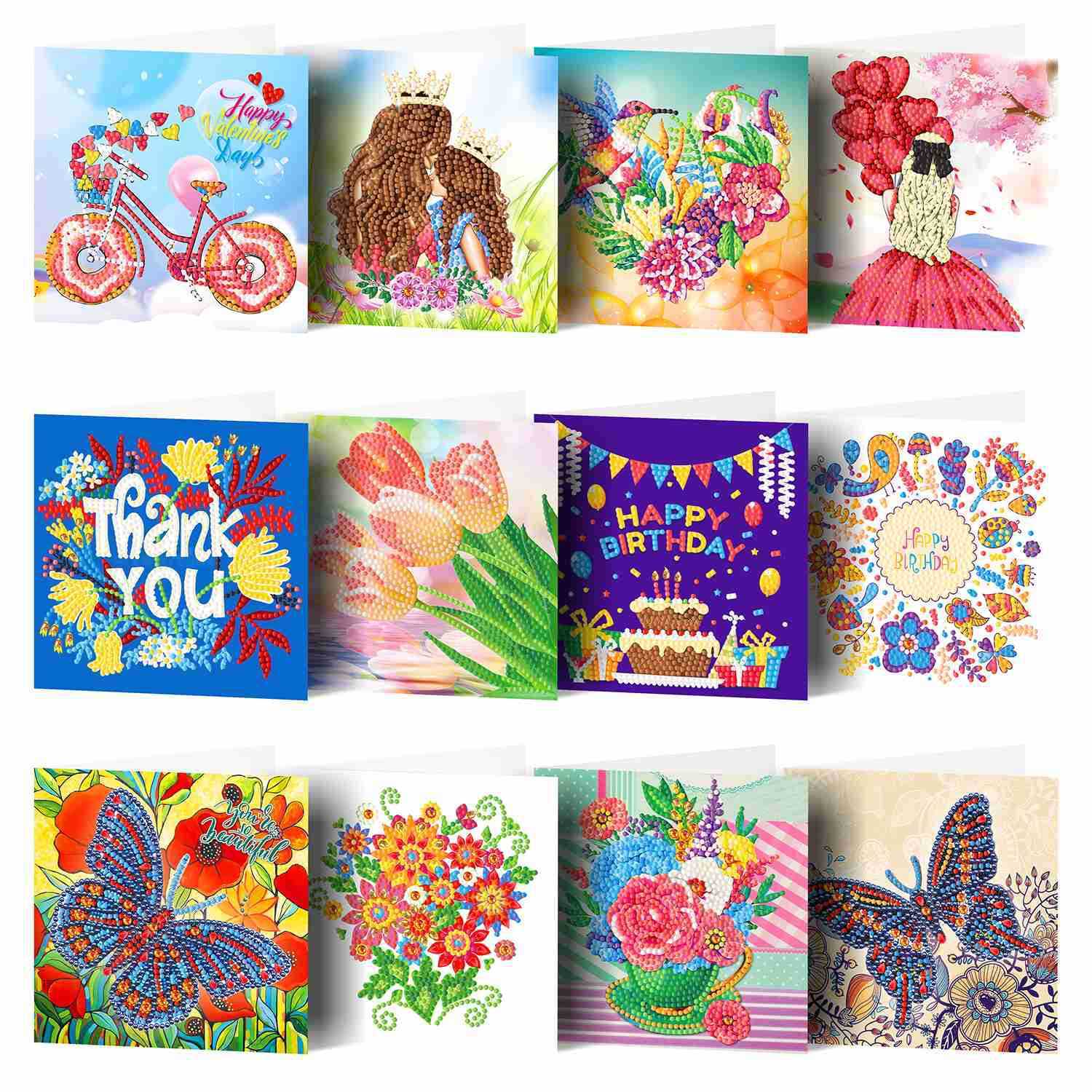 Diamond painting DIY polka dot diamond greeting card Christmas gift birthday card cross-border new handmade polka dot diamond Christmas sticker diamond greeting card