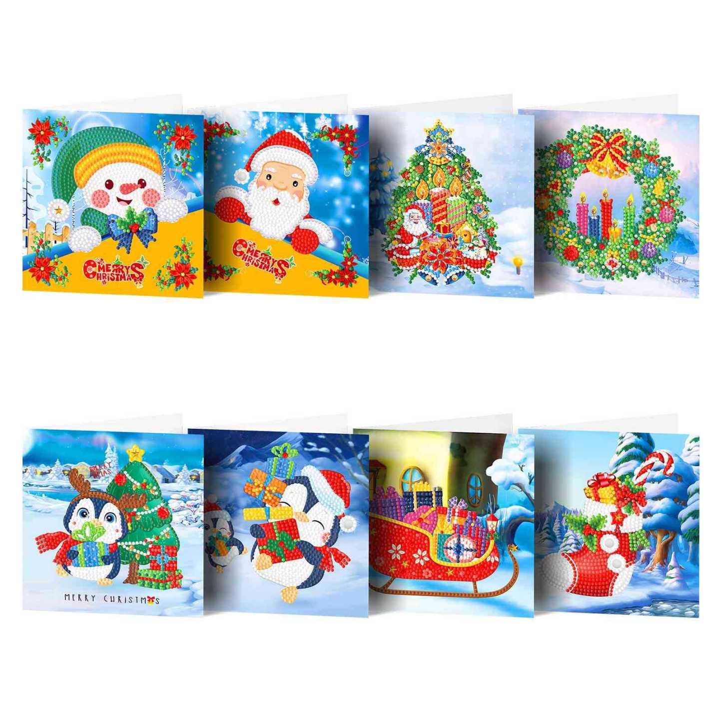 Diamond painting DIY polka dot diamond greeting card Christmas gift birthday card cross-border new handmade polka dot diamond Christmas sticker diamond greeting card