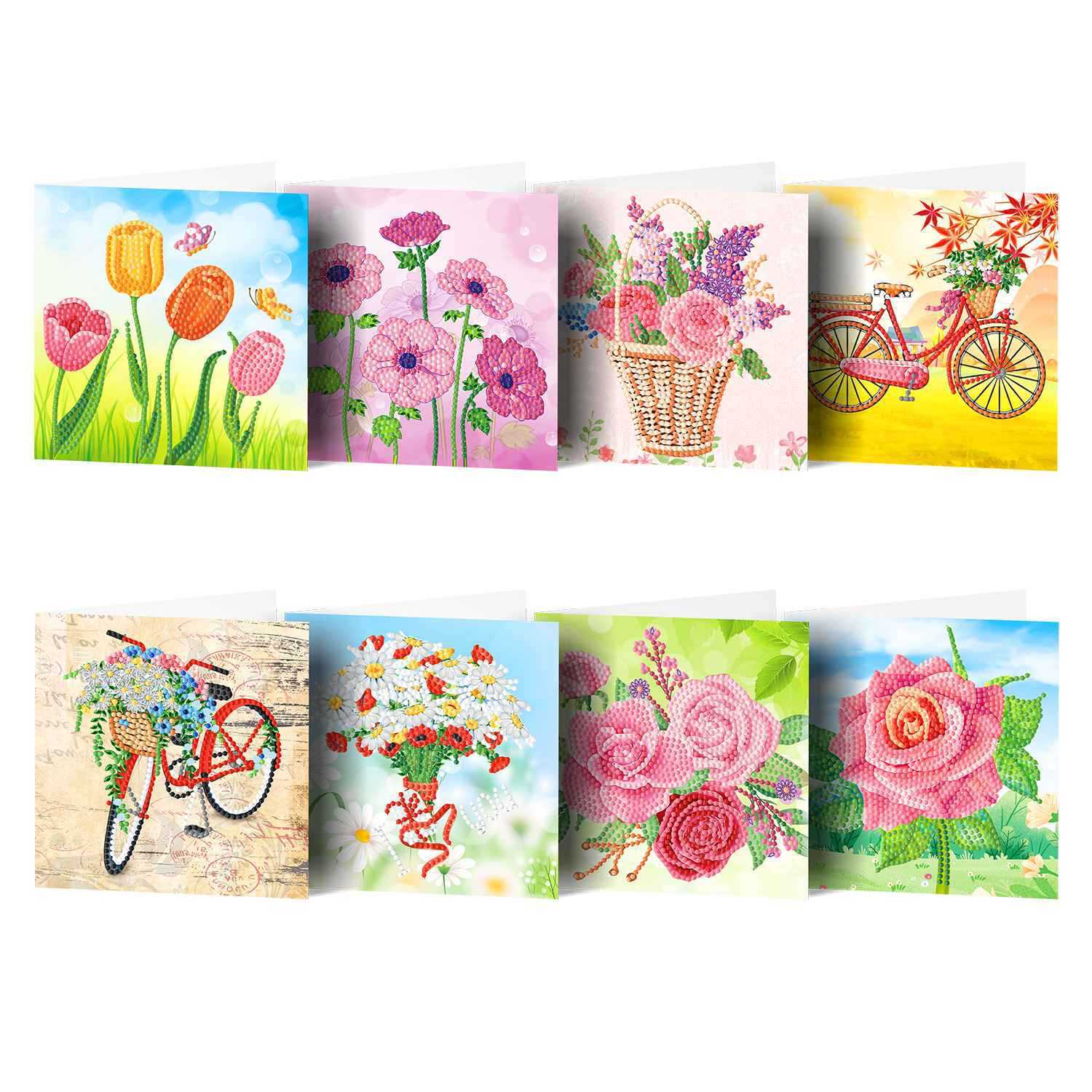 Diamond painting DIY polka dot diamond greeting card Christmas gift birthday card cross-border new handmade polka dot diamond Christmas sticker diamond greeting card