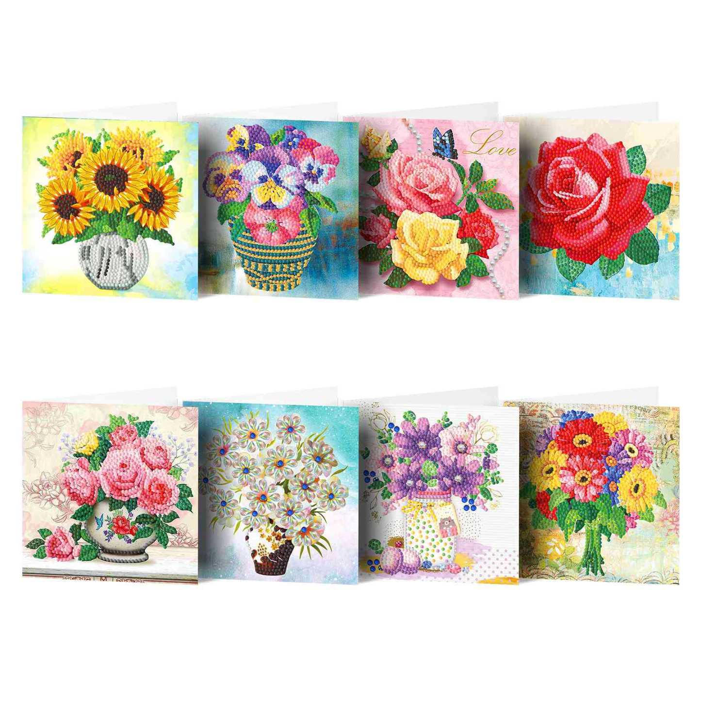 Diamond painting DIY polka dot diamond greeting card Christmas gift birthday card cross-border new handmade polka dot diamond Christmas sticker diamond greeting card