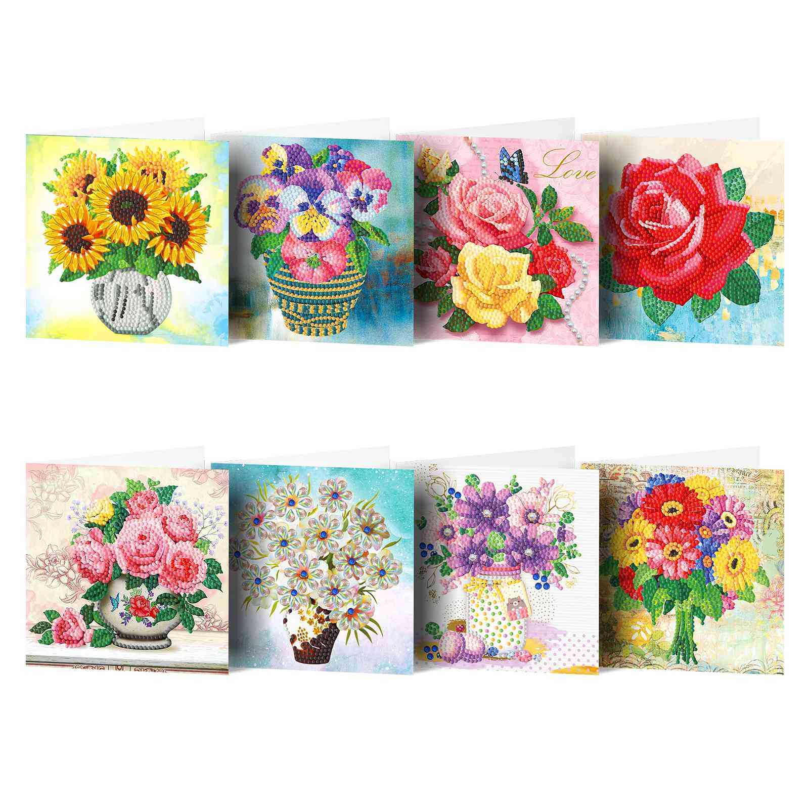Diamond painting DIY polka dot diamond greeting card Christmas gift birthday card cross-border new handmade polka dot diamond Christmas sticker diamond greeting card