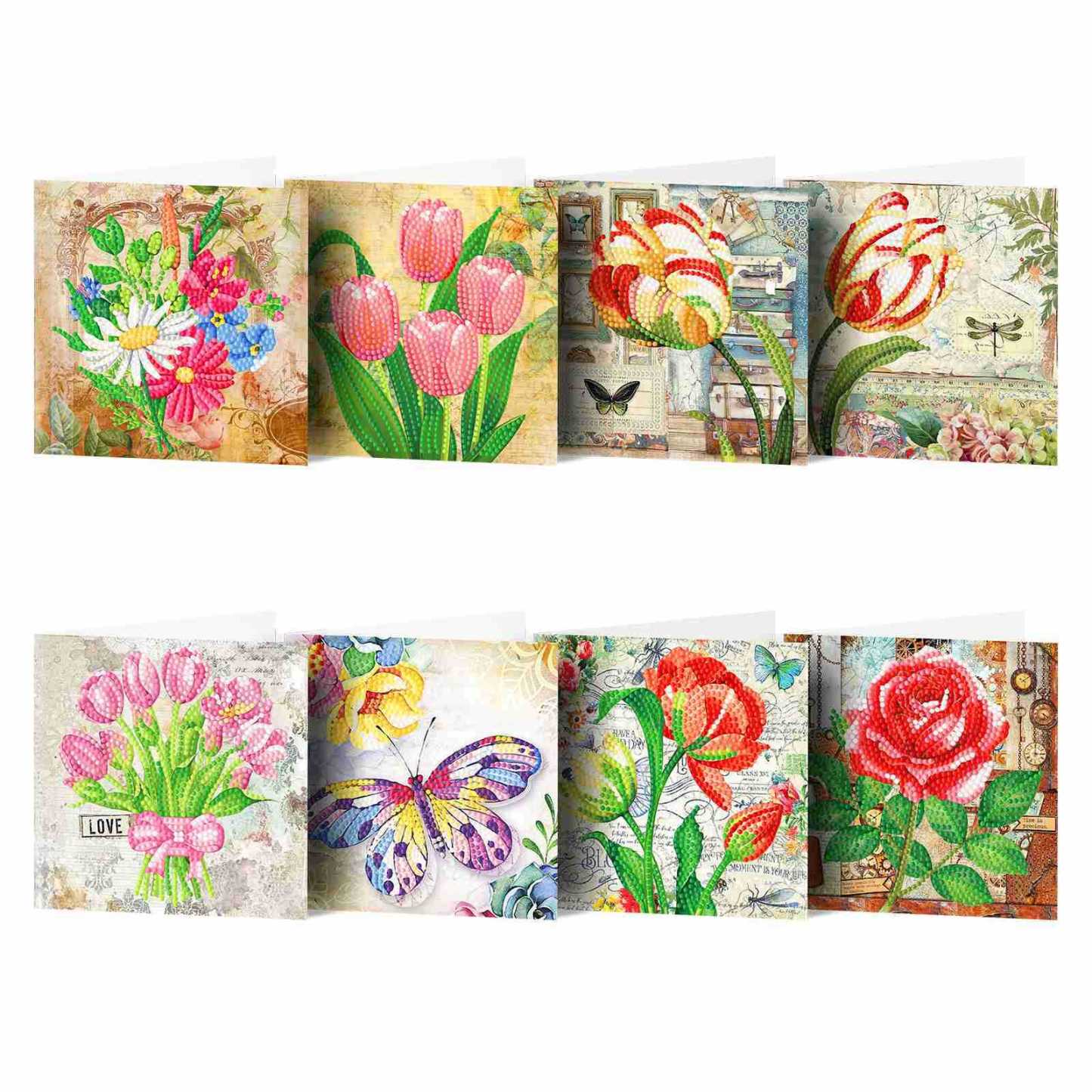 Diamond painting DIY polka dot diamond greeting card Christmas gift birthday card cross-border new handmade polka dot diamond Christmas sticker diamond greeting card