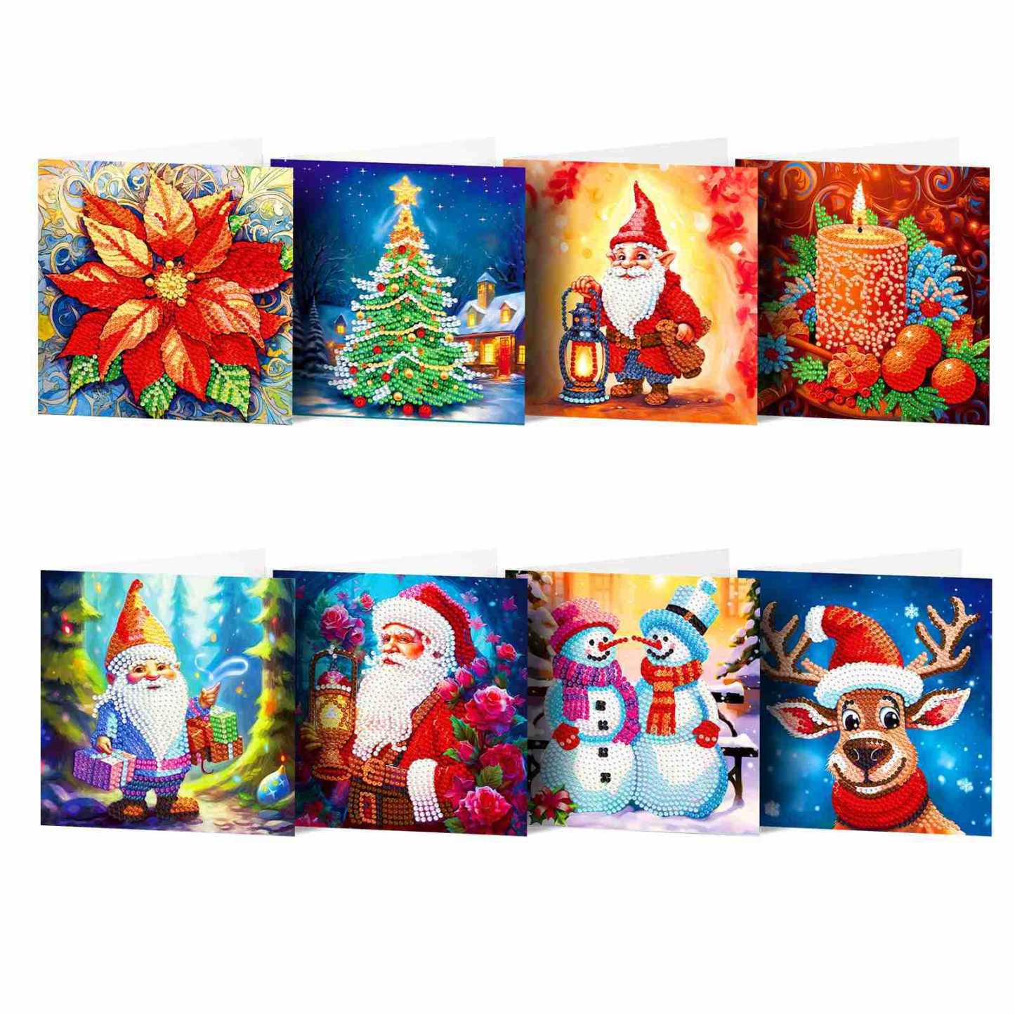 Diamond painting DIY polka dot diamond greeting card Christmas gift birthday card cross-border new handmade polka dot diamond Christmas sticker diamond greeting card