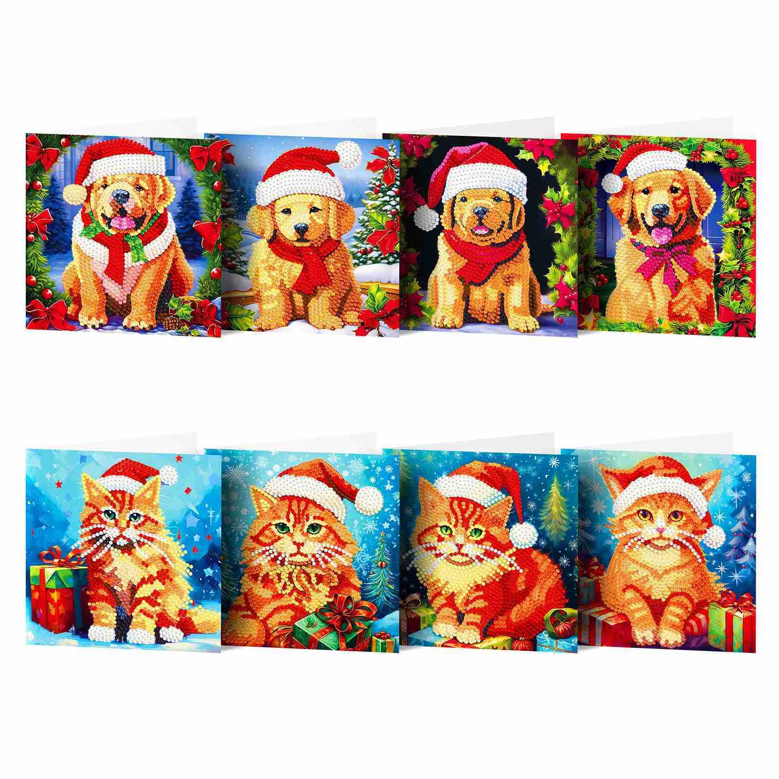 Diamond painting DIY polka dot diamond greeting card Christmas gift birthday card cross-border new handmade polka dot diamond Christmas sticker diamond greeting card