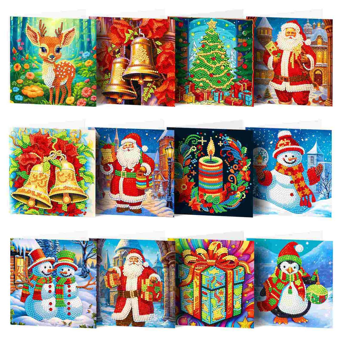 Diamond painting DIY polka dot diamond greeting card Christmas gift birthday card cross-border new handmade polka dot diamond Christmas sticker diamond greeting card