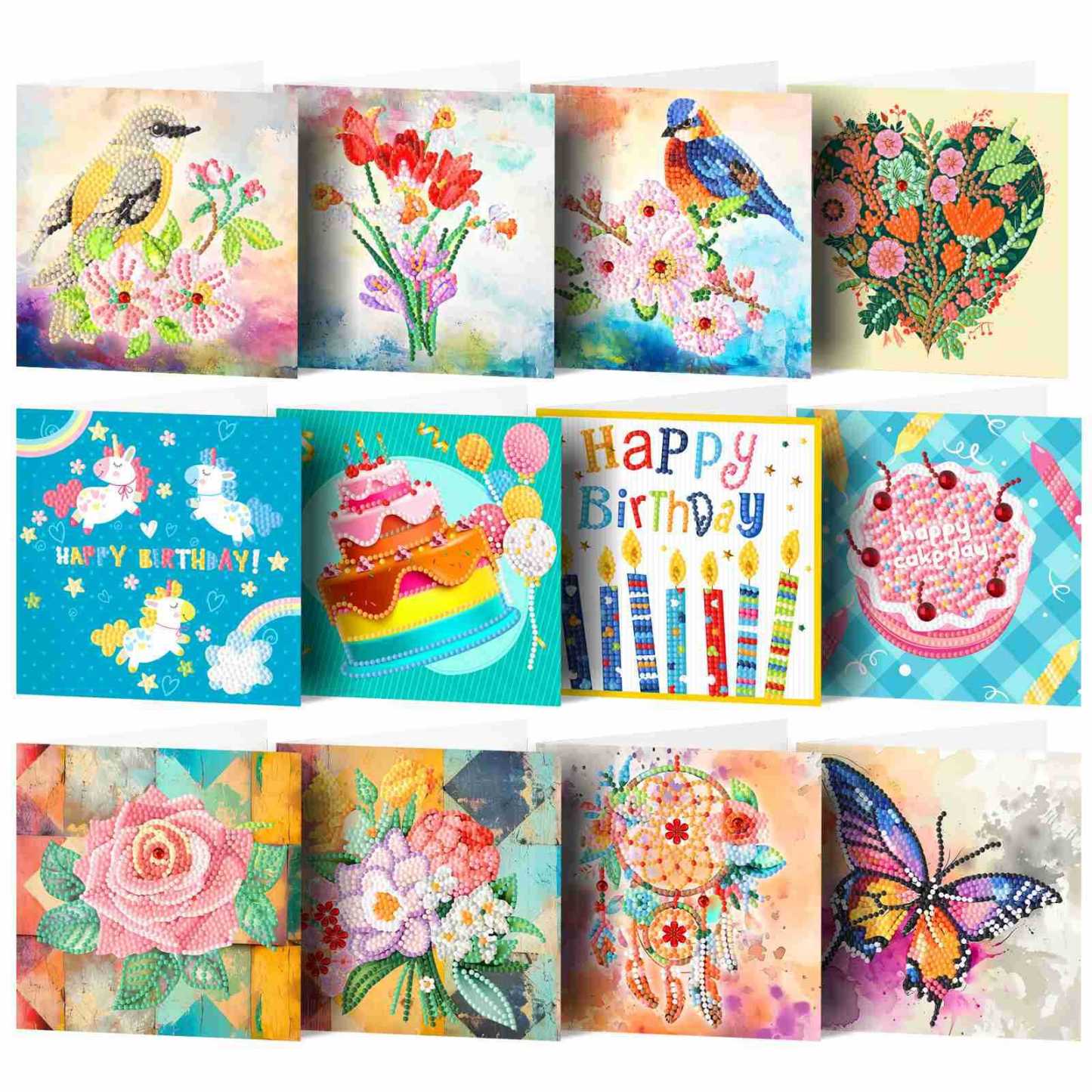 Diamond painting DIY polka dot diamond greeting card Christmas gift birthday card cross-border new handmade polka dot diamond Christmas sticker diamond greeting card