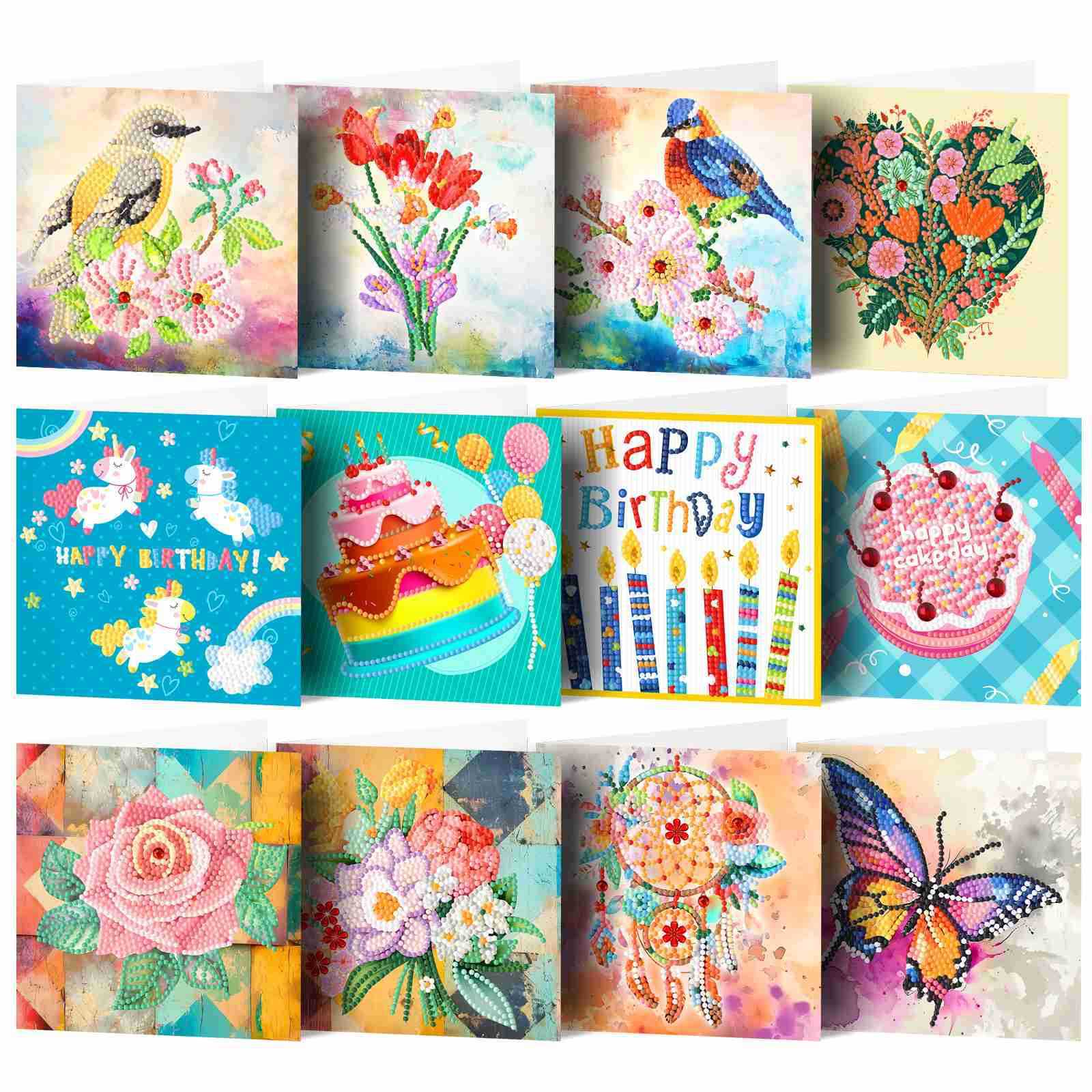 Diamond painting DIY polka dot diamond greeting card Christmas gift birthday card cross-border new handmade polka dot diamond Christmas sticker diamond greeting card