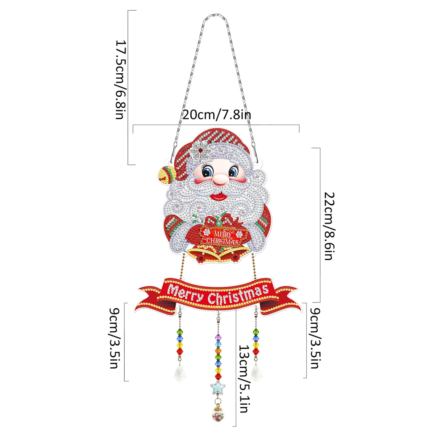 Diamond painting, wind chime decoration, diamond painting, DIY living room decoration painting, Christmas with tassels