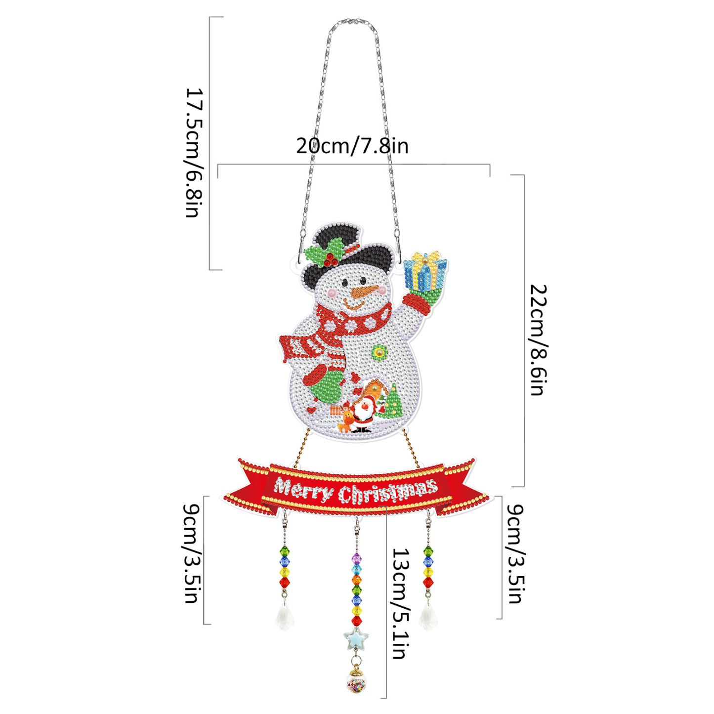 Diamond painting, wind chime decoration, diamond painting, DIY living room decoration painting, Christmas with tassels