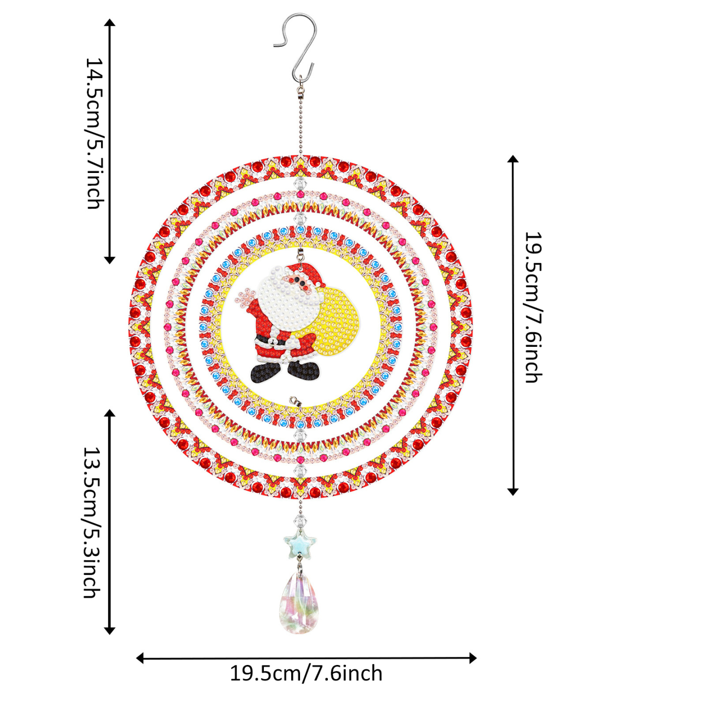 New diamond painting DIY brand wind chime double-sided dot diamond PET creative rotatable cartoon pendant can be wholesale