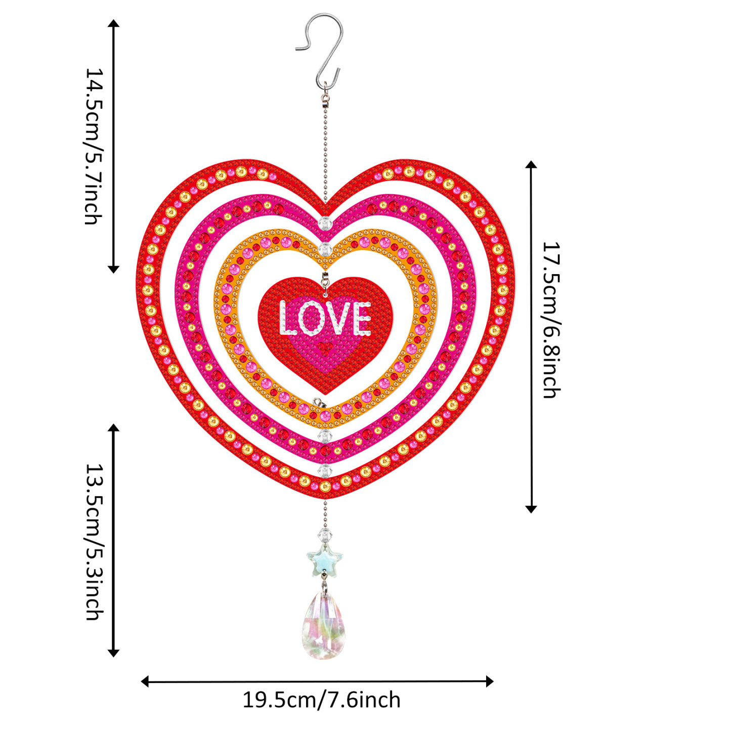 New diamond painting DIY brand wind chime double-sided dot diamond PET creative rotatable cartoon pendant can be wholesale