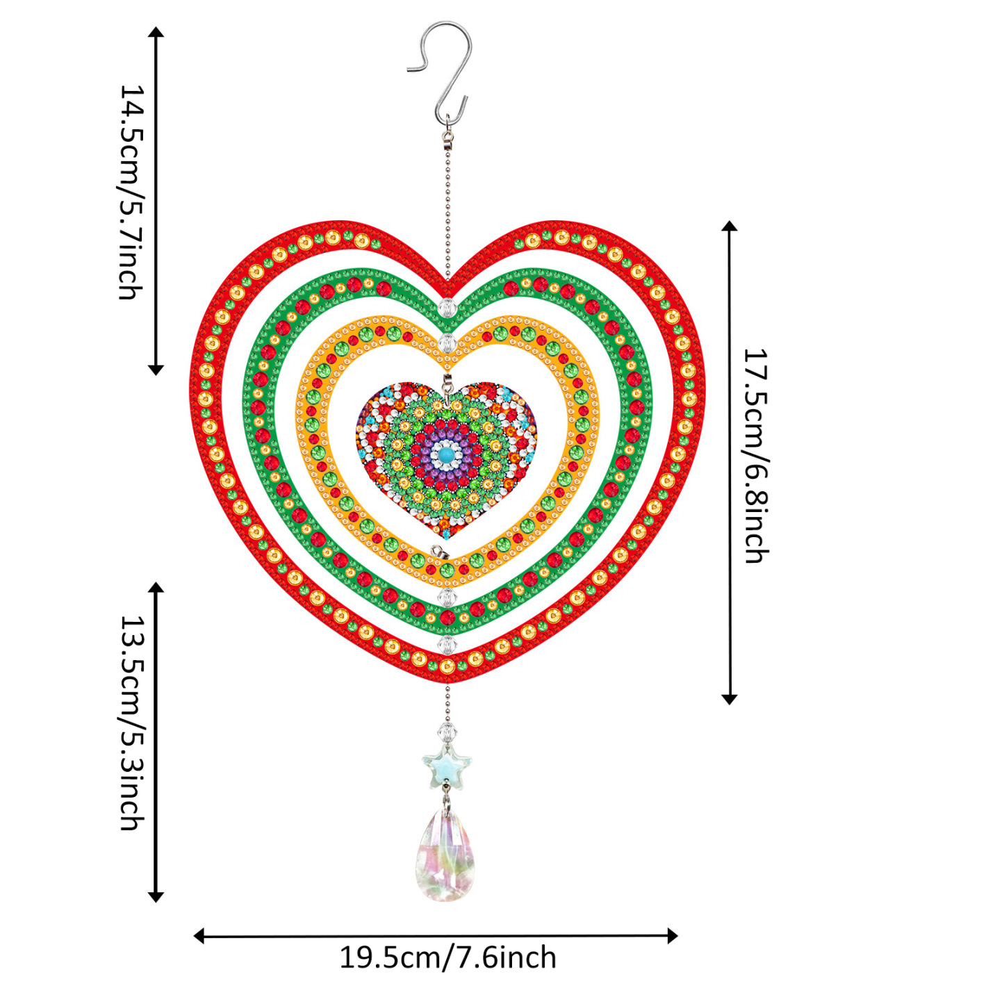 New diamond painting DIY brand wind chime double-sided dot diamond PET creative rotatable cartoon pendant can be wholesale