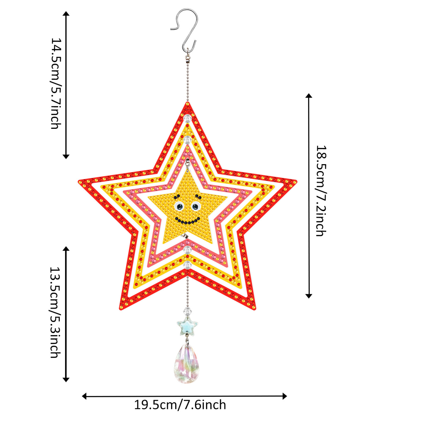 New diamond painting DIY brand wind chime double-sided dot diamond PET creative rotatable cartoon pendant can be wholesale