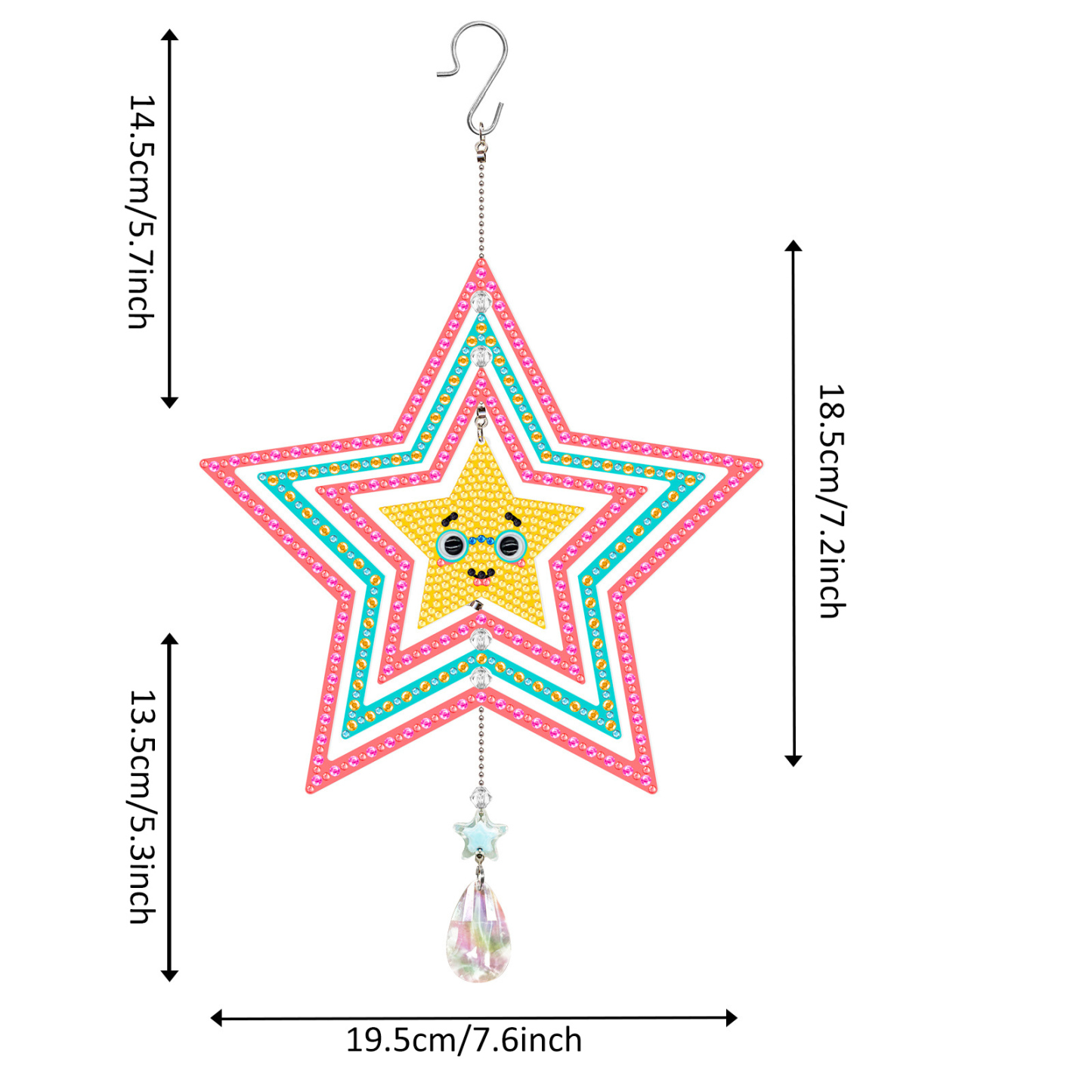 New diamond painting DIY brand wind chime double-sided dot diamond PET creative rotatable cartoon pendant can be wholesale