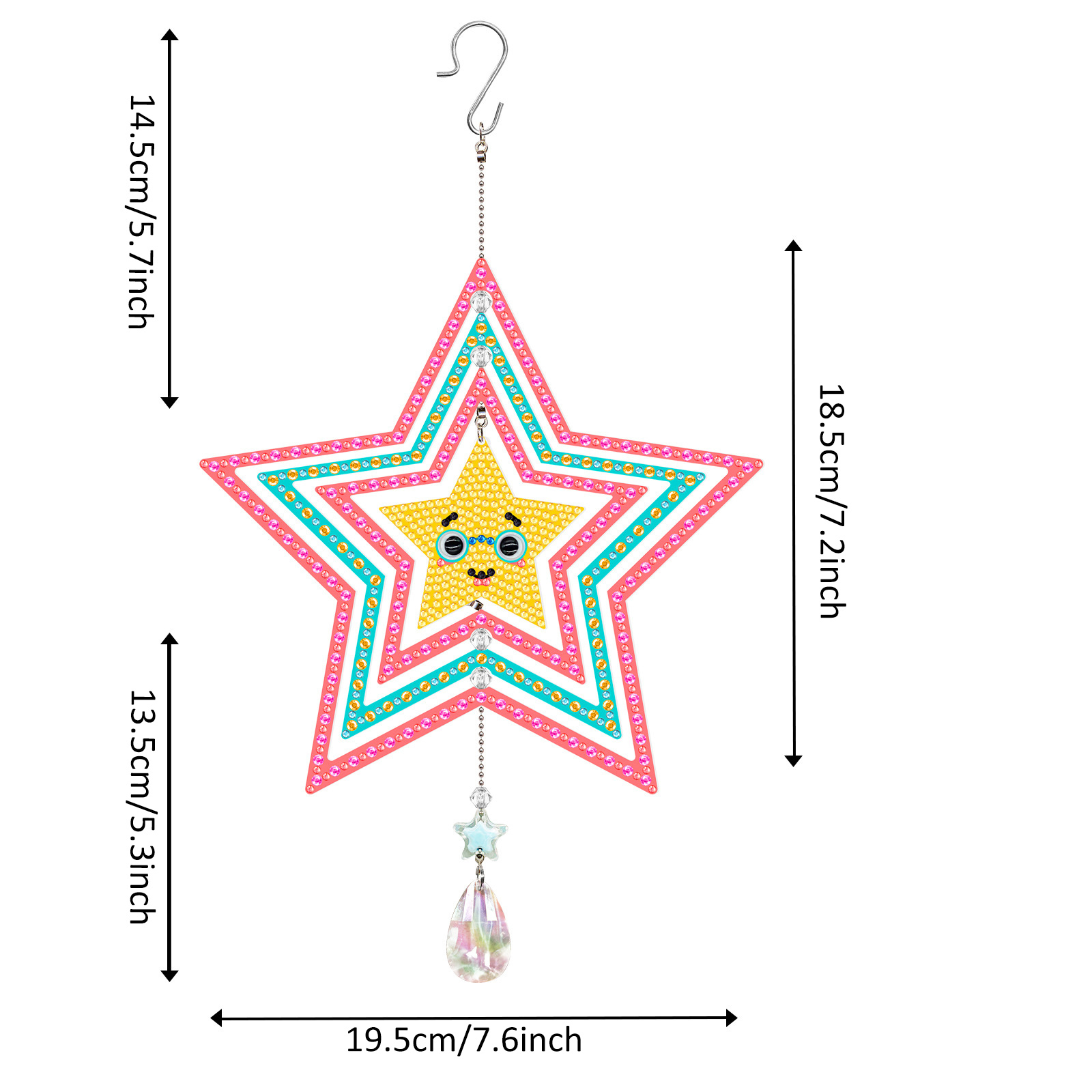New diamond painting DIY brand wind chime double-sided dot diamond PET creative rotatable cartoon pendant can be wholesale