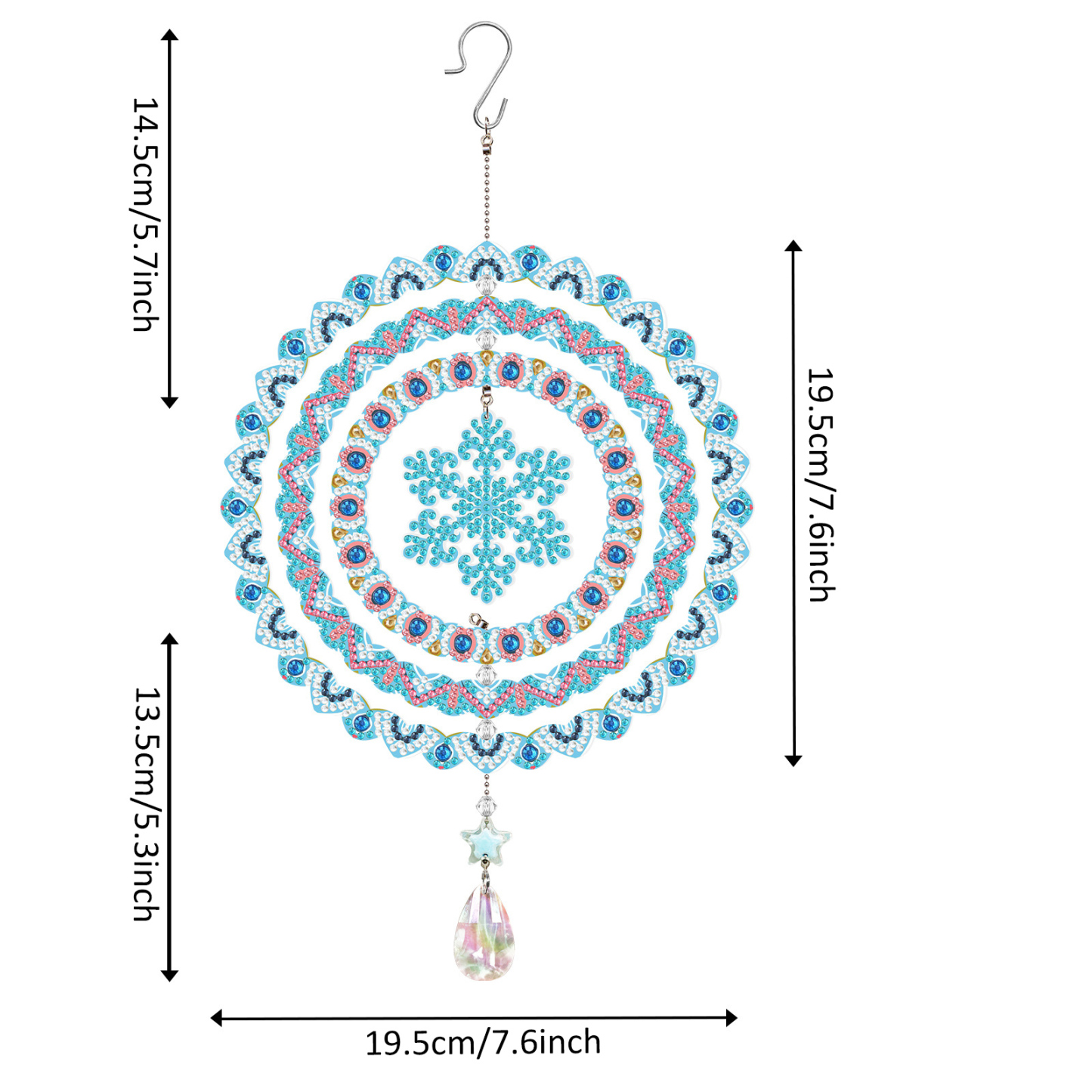 New diamond painting DIY brand wind chime double-sided dot diamond PET creative rotatable cartoon pendant can be wholesale