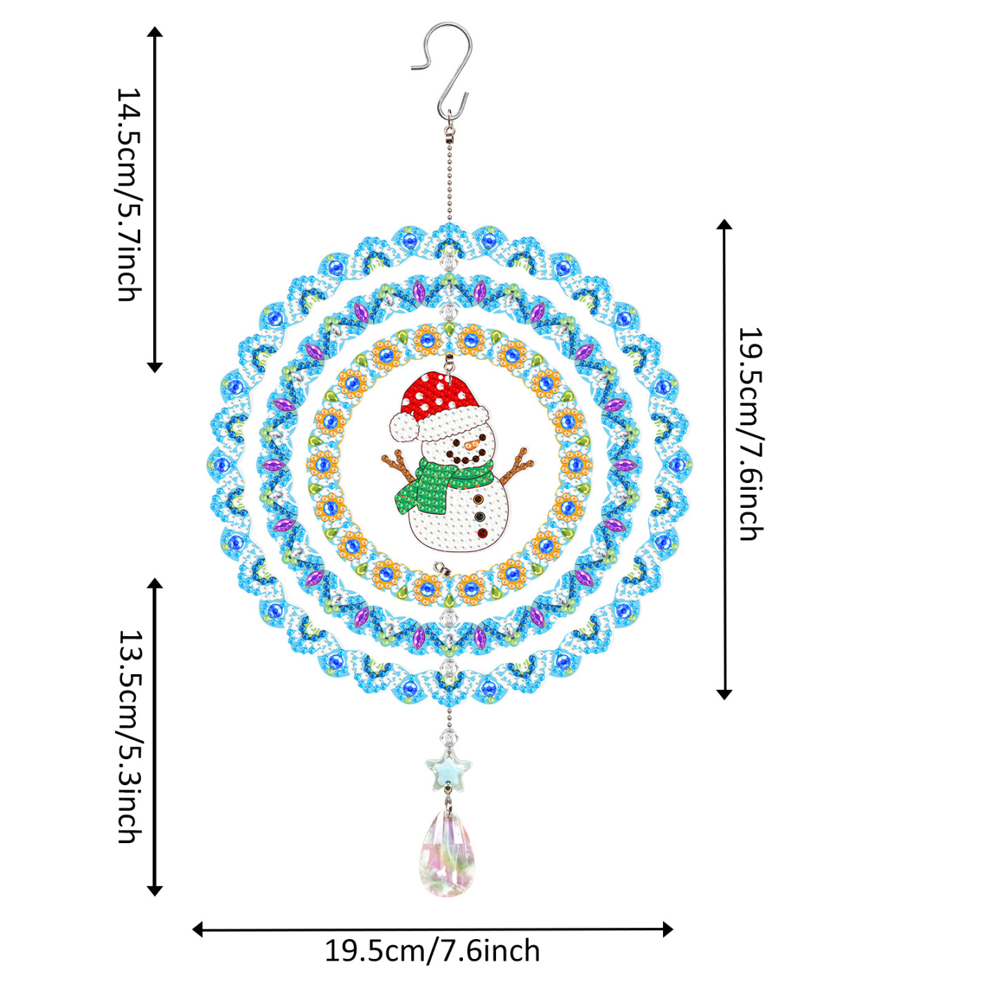 New diamond painting DIY brand wind chime double-sided dot diamond PET creative rotatable cartoon pendant can be wholesale