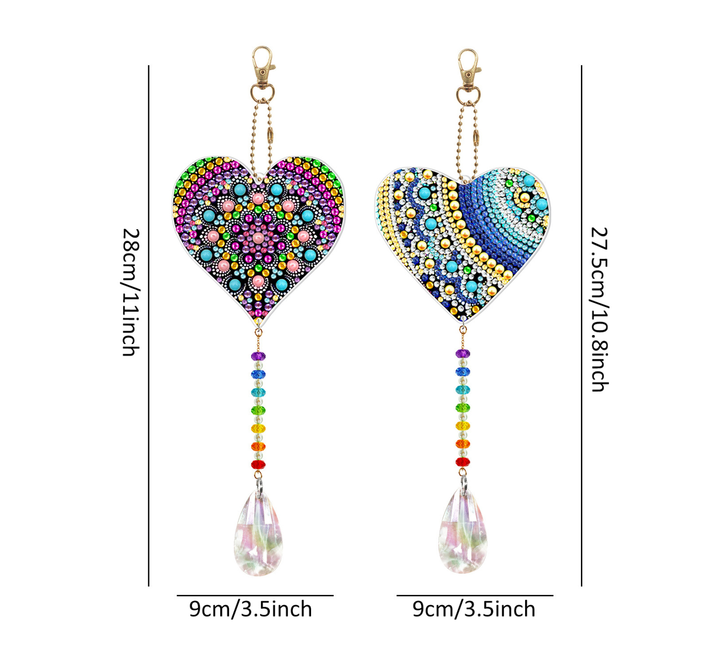Diamond painting double-sided pendant DIY handmade diamond keychain wind chime cross-border decoration painting
