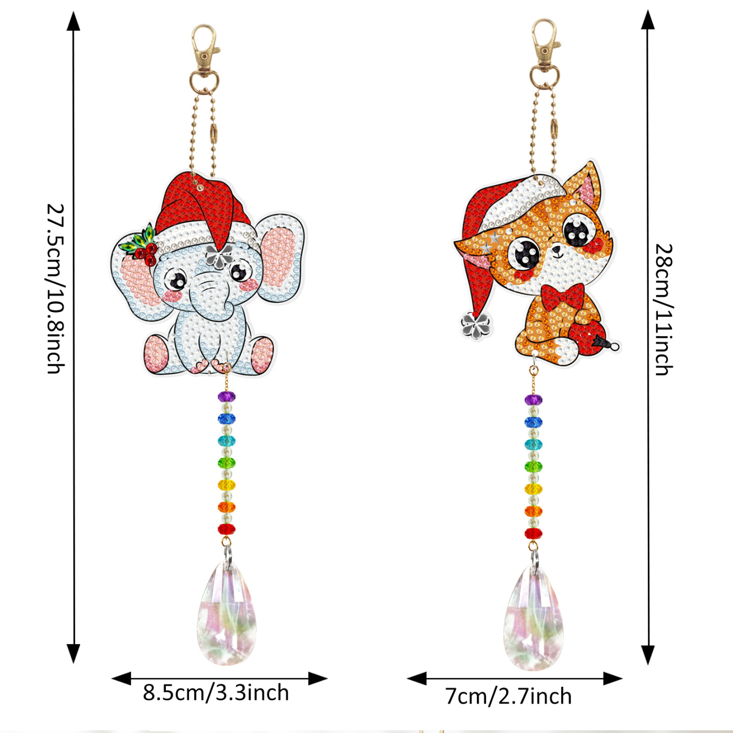 Diamond painting double-sided pendant DIY handmade diamond keychain wind chime cross-border decoration painting