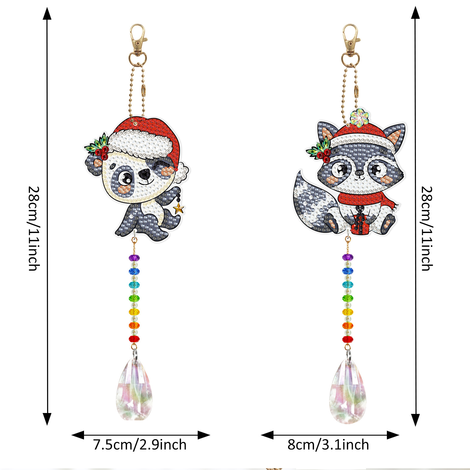 Diamond painting double-sided pendant DIY handmade diamond keychain wind chime cross-border decoration painting