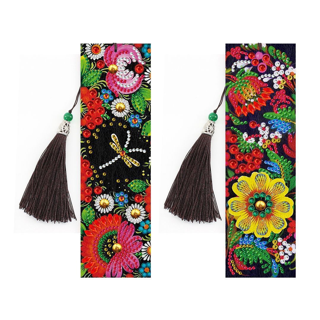 New Diamond Painting Bookmark 5d Cross border DIY Bright Diamond Alien Diamond Bookmark with Pendant Foreign Trade Set Wholesale