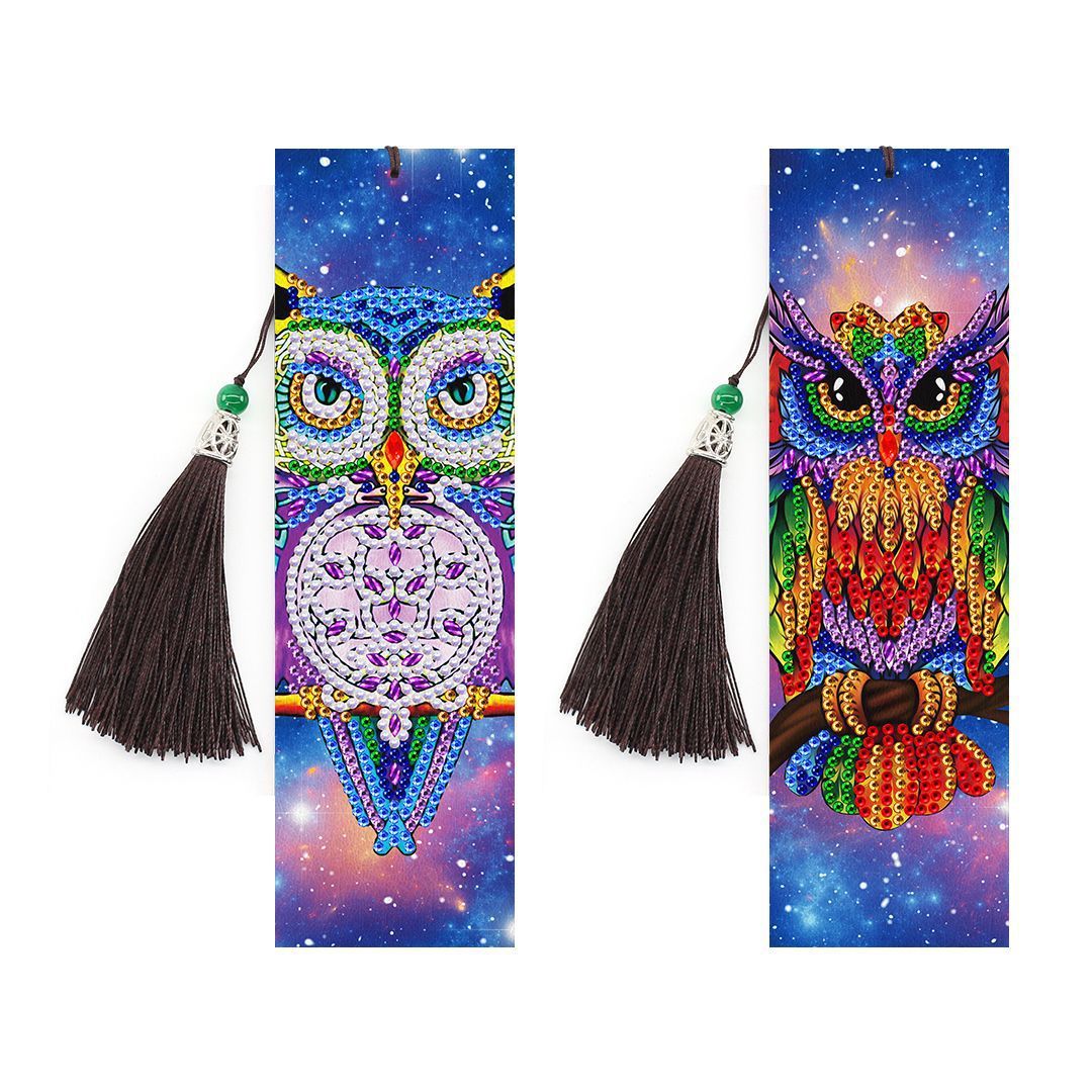 New Diamond Painting Bookmark 5d Cross border DIY Bright Diamond Alien Diamond Bookmark with Pendant Foreign Trade Set Wholesale