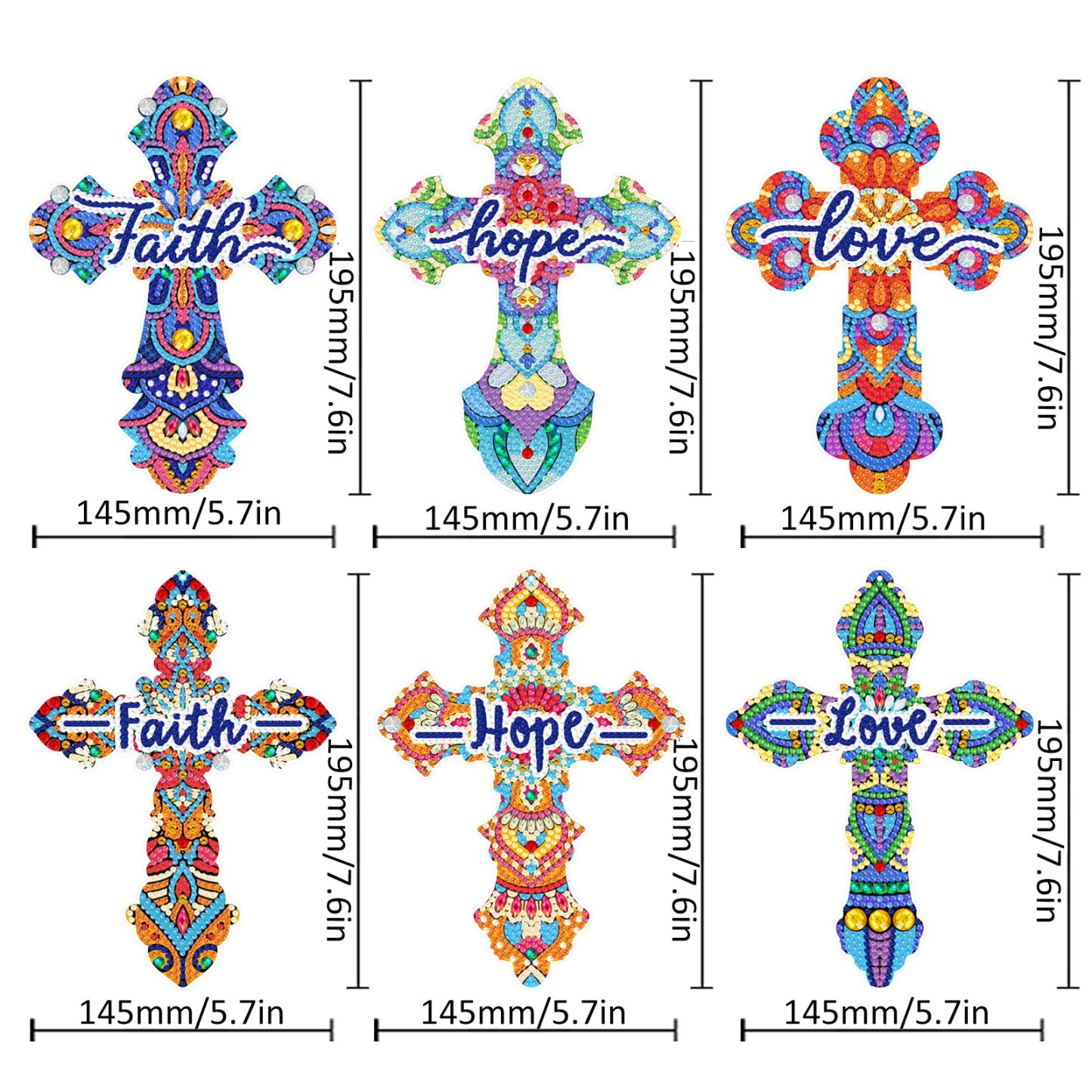 Diamond painting bookmark wholesale PET thin 5D feather cross crystal pendant DIY handmade diamond decoration pendant