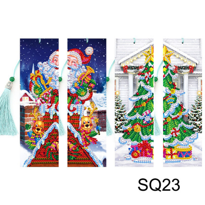 New Diamond Painting Bookmark 5d Cross border DIY Bright Diamond Alien Diamond Bookmark with Pendant Foreign Trade Set Wholesale