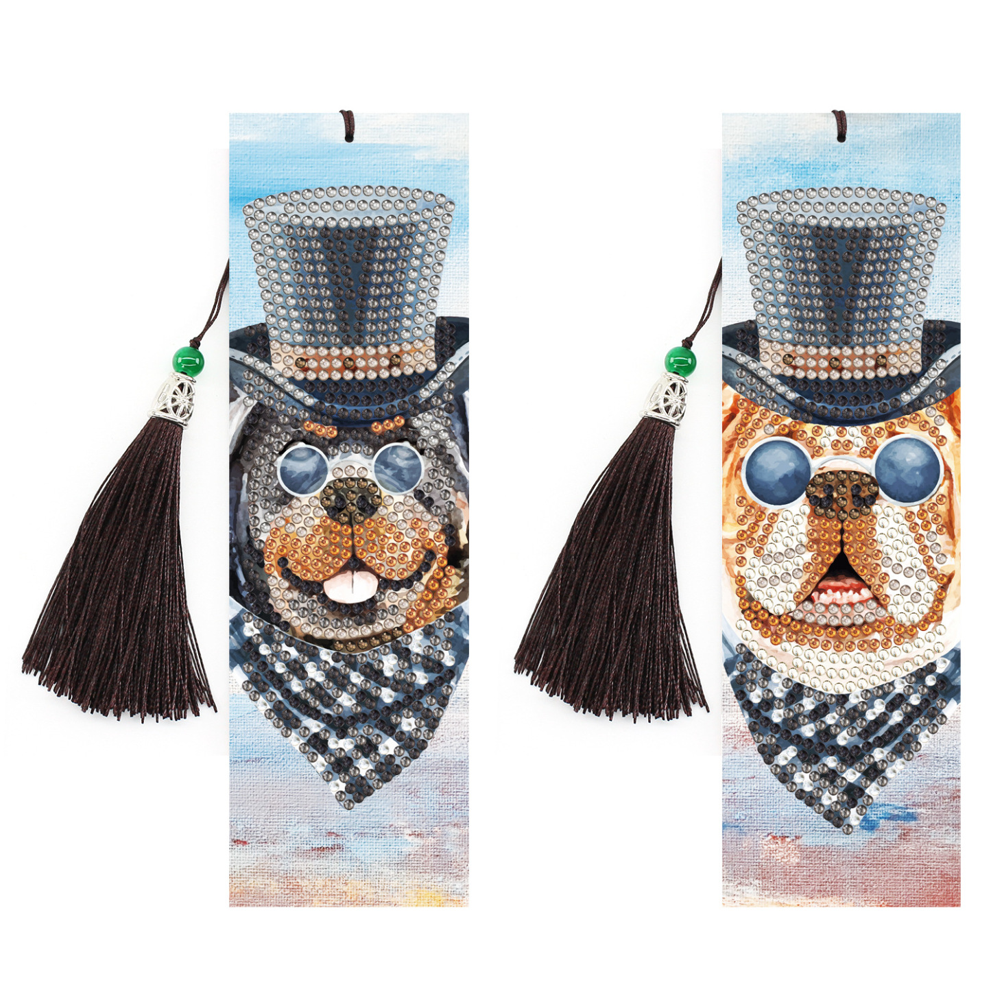 New Diamond Painting Bookmark 5d Cross border DIY Bright Diamond Alien Diamond Bookmark with Pendant Foreign Trade Set Wholesale