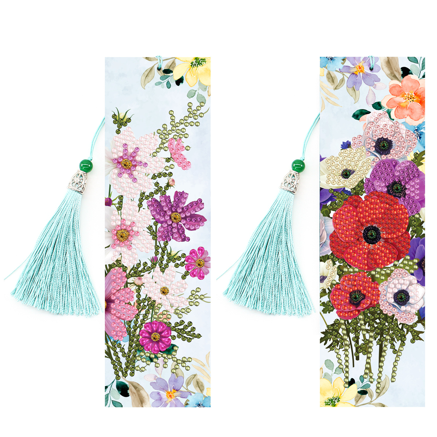 New Diamond Painting Bookmark 5d Cross border DIY Bright Diamond Alien Diamond Bookmark with Pendant Foreign Trade Set Wholesale