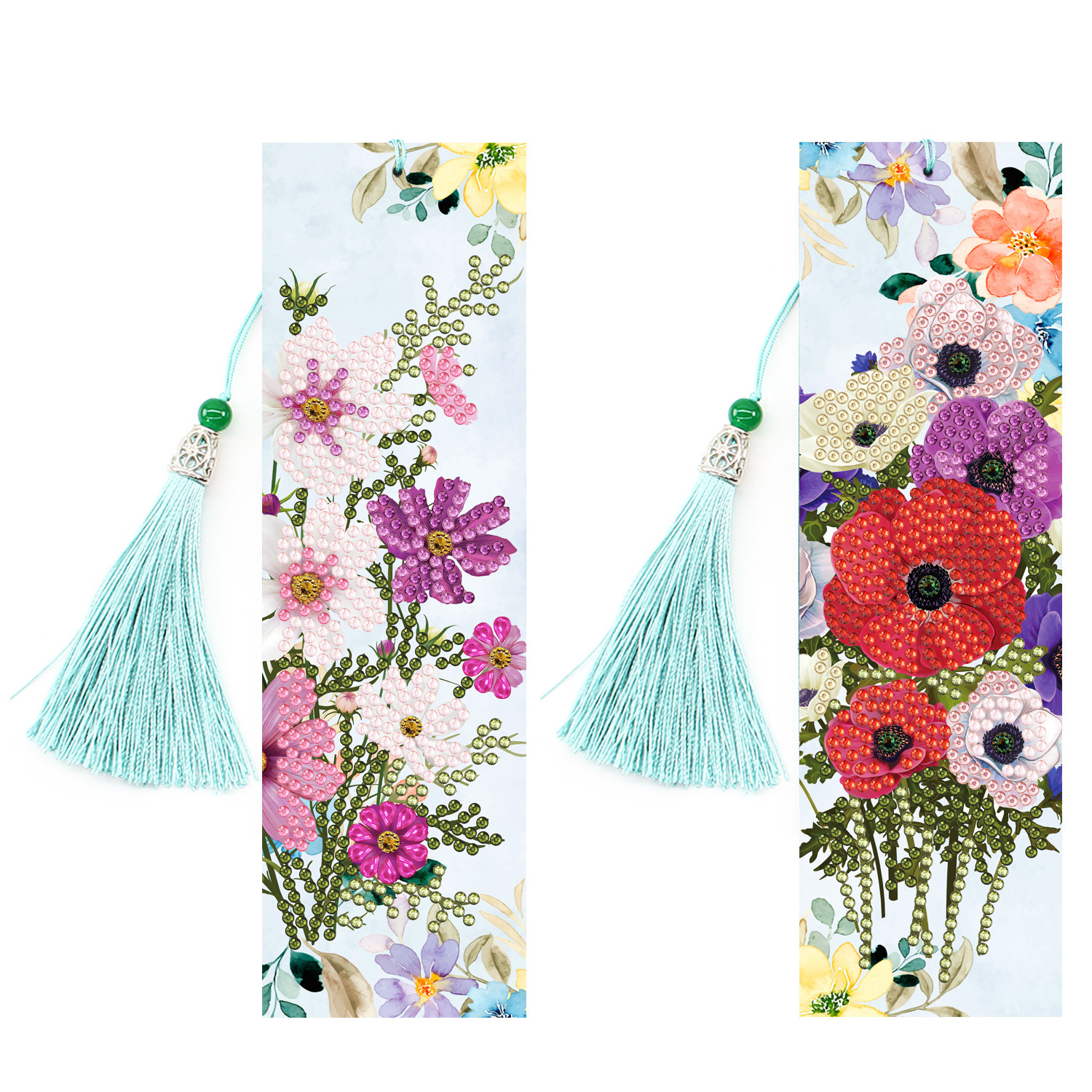 New Diamond Painting Bookmark 5d Cross border DIY Bright Diamond Alien Diamond Bookmark with Pendant Foreign Trade Set Wholesale