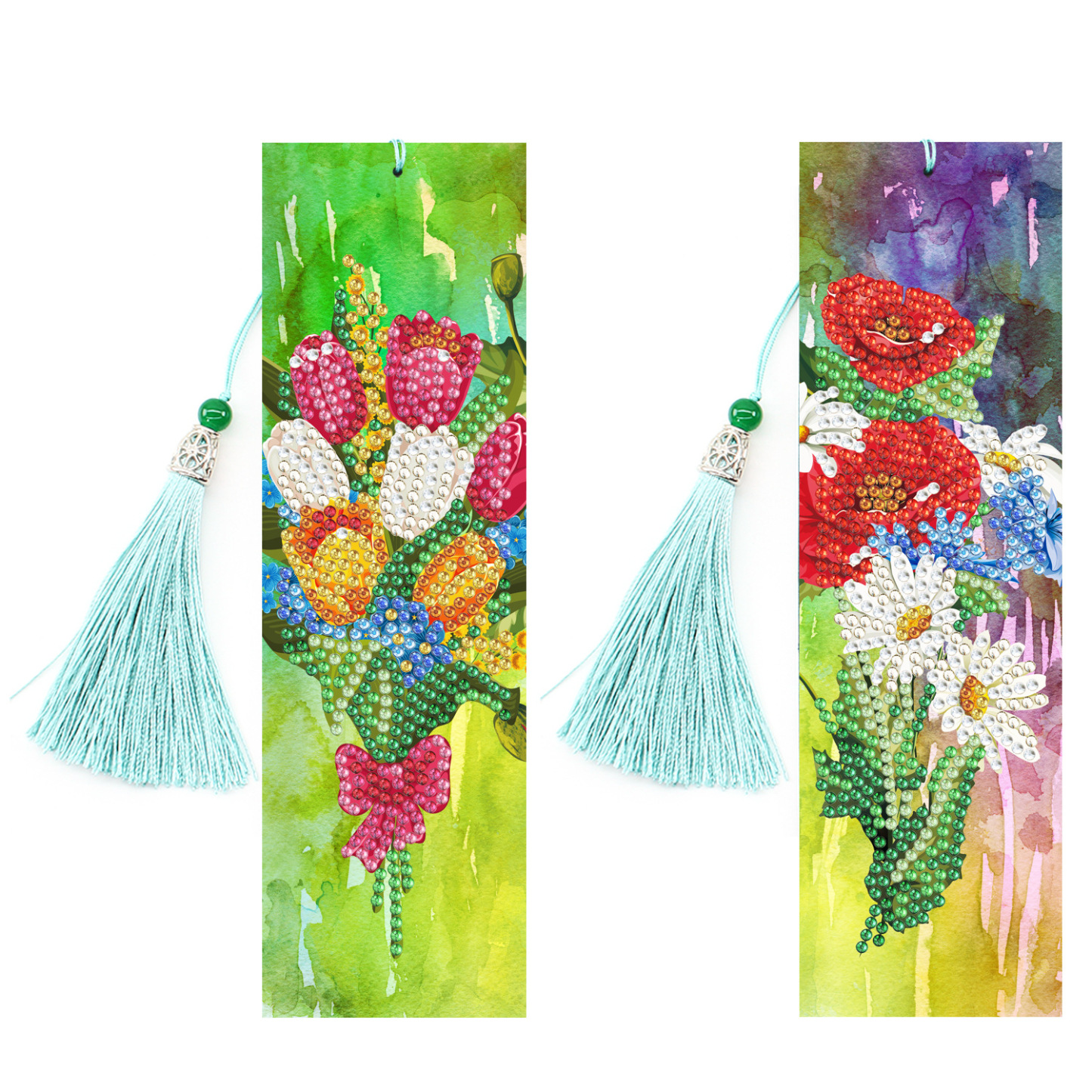 New Diamond Painting Bookmark 5d Cross border DIY Bright Diamond Alien Diamond Bookmark with Pendant Foreign Trade Set Wholesale