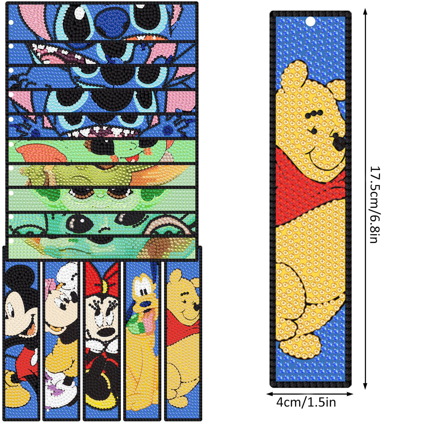 New Diamond Drawing Bag Corner Bookmark Creative DIY Dot Diamond PET Laser Cartoon Decoration Handmade Drawing Wholesale