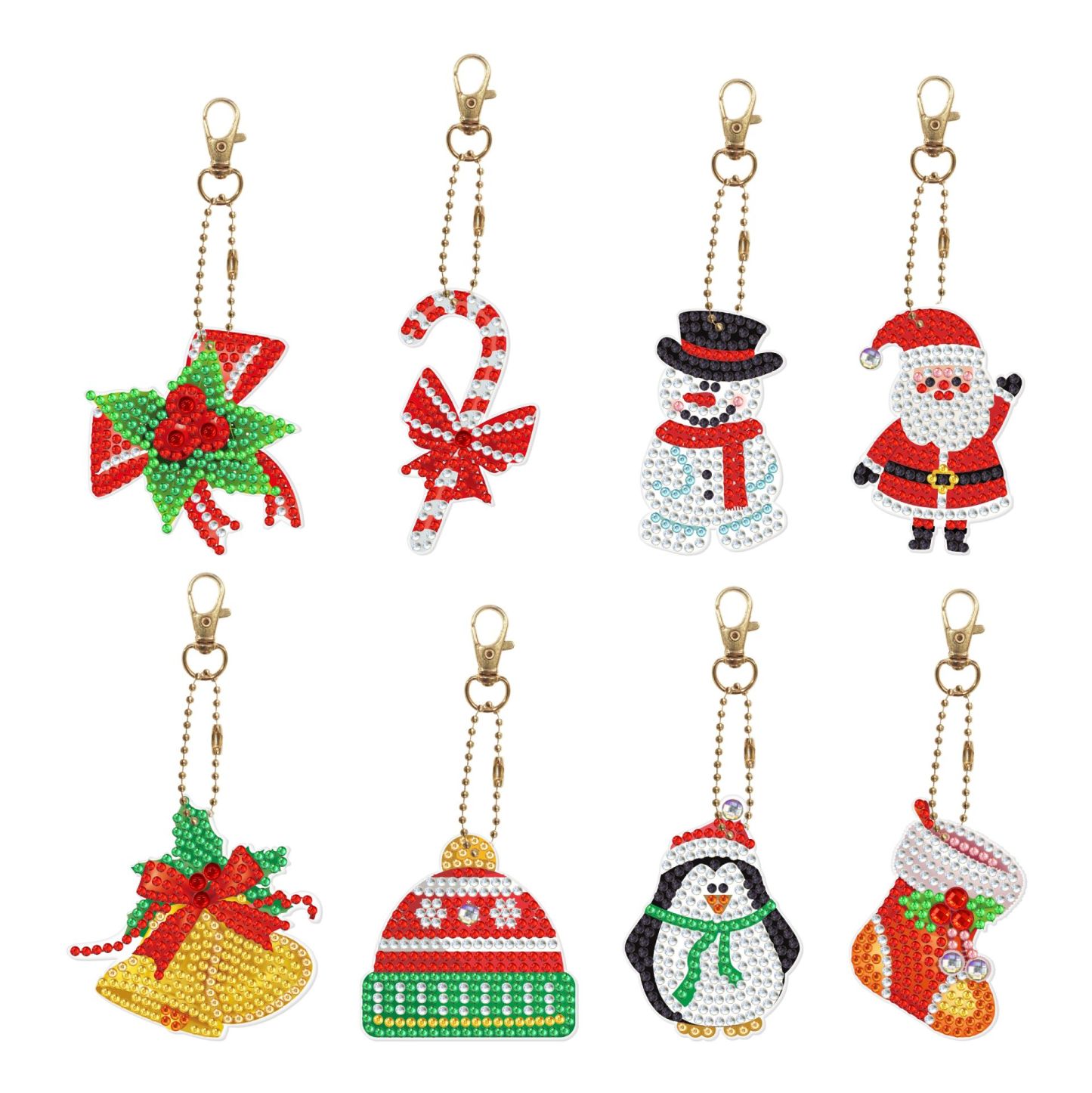 Creative diamond painting DIY keychain single-sided dot diamond Christmas sticker diamond keychain Easter keychain pendant