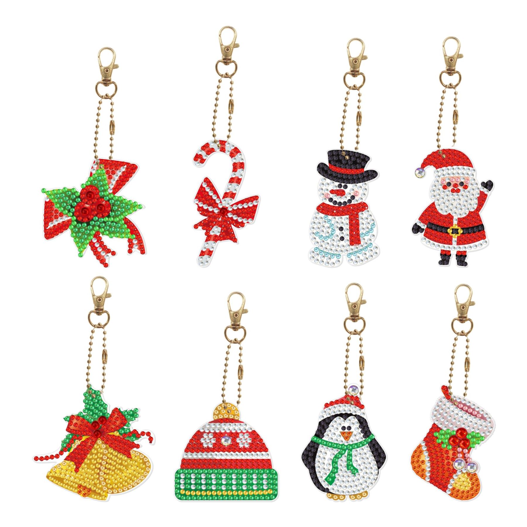 Creative diamond painting DIY keychain single-sided dot diamond Christmas sticker diamond keychain Easter keychain pendant