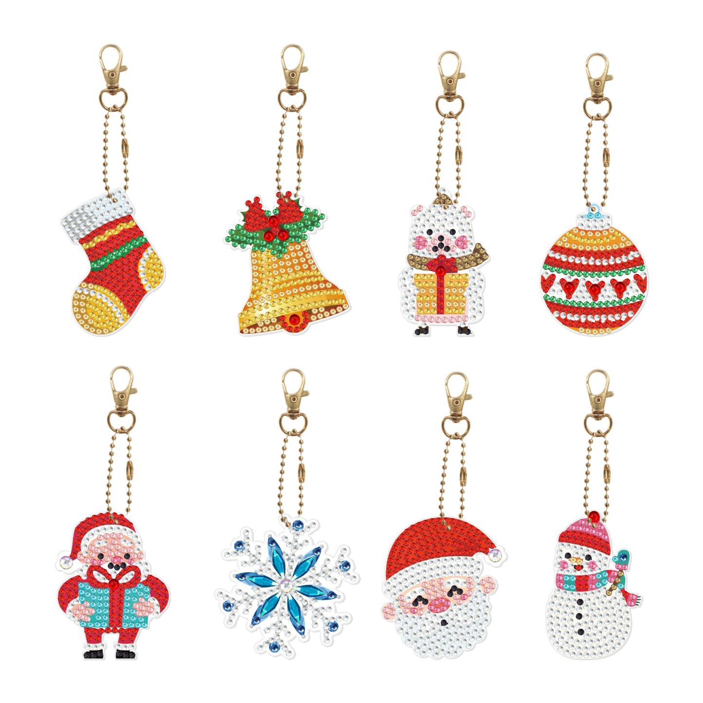 Creative diamond painting DIY keychain single-sided dot diamond Christmas sticker diamond keychain Easter keychain pendant
