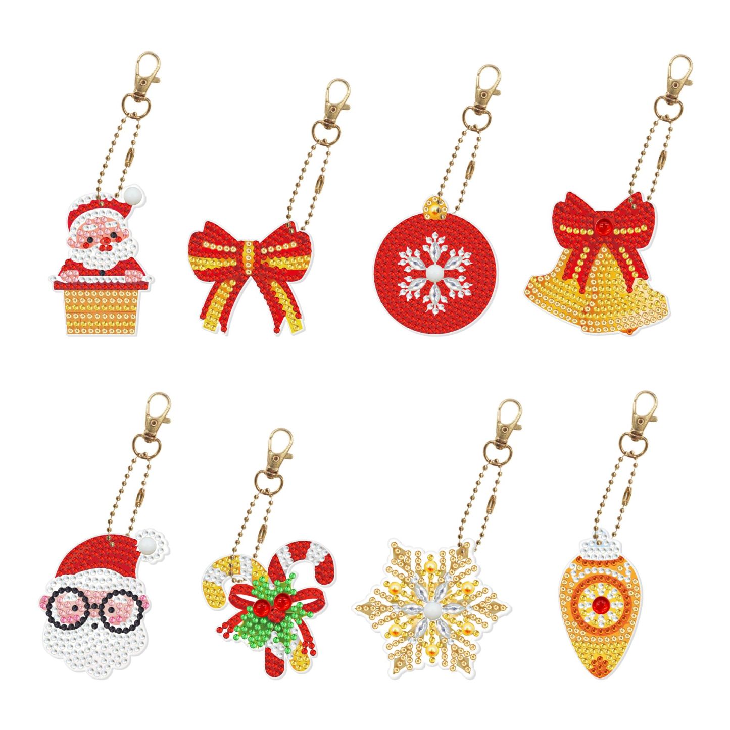 Creative diamond painting DIY keychain single-sided dot diamond Christmas sticker diamond keychain Easter keychain pendant