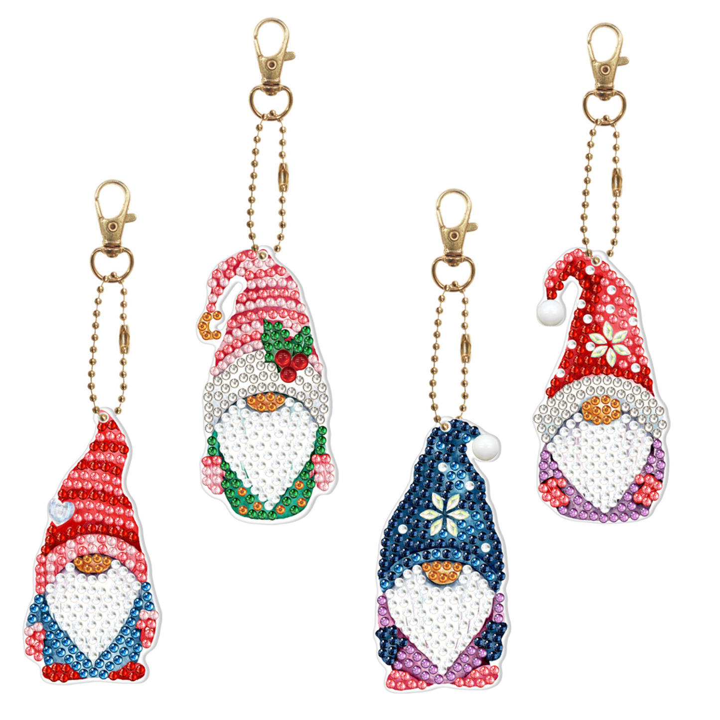 Creative diamond painting DIY keychain single-sided dot diamond Christmas sticker diamond keychain Easter keychain pendant