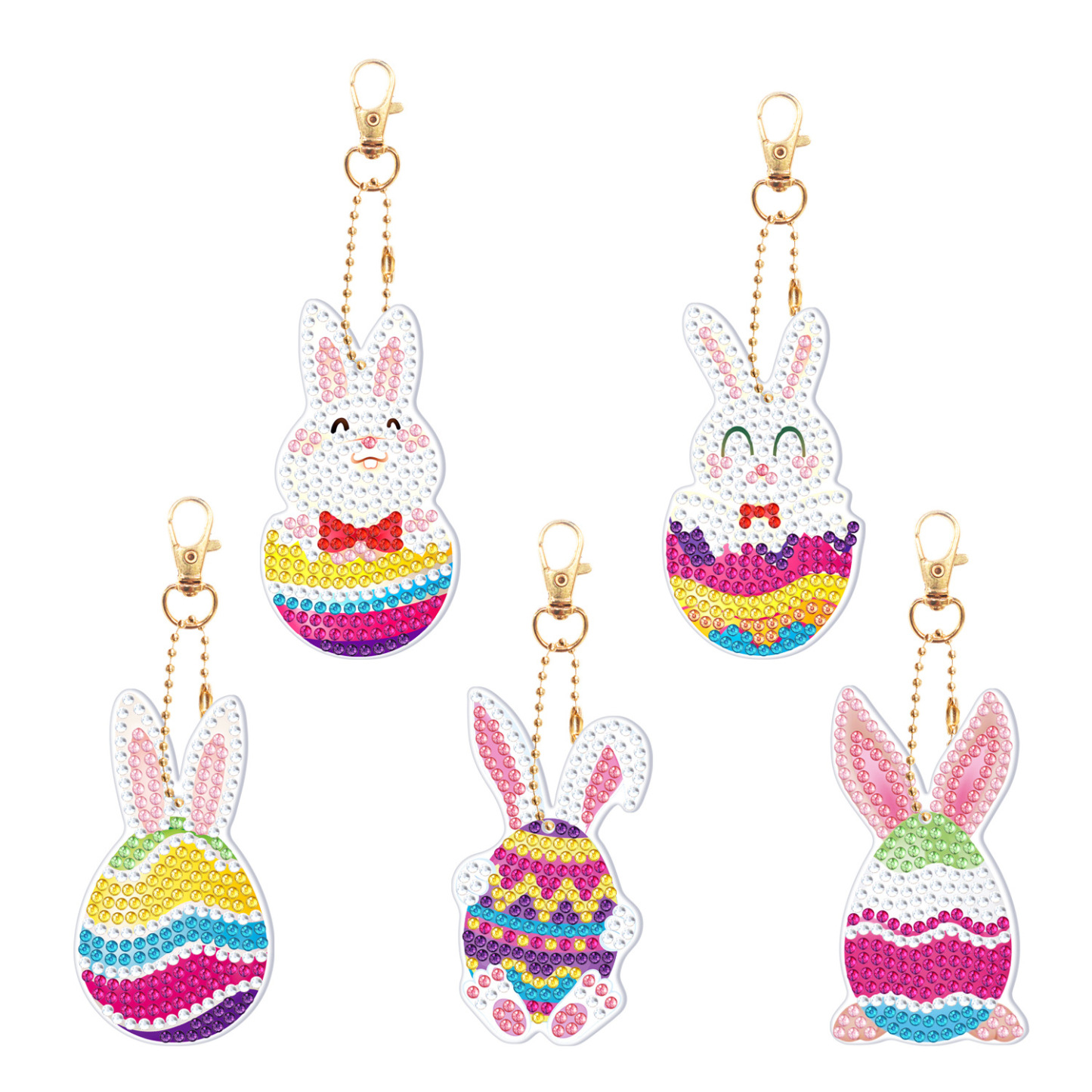 Creative diamond painting DIY keychain single-sided dot diamond Christmas sticker diamond keychain Easter keychain pendant