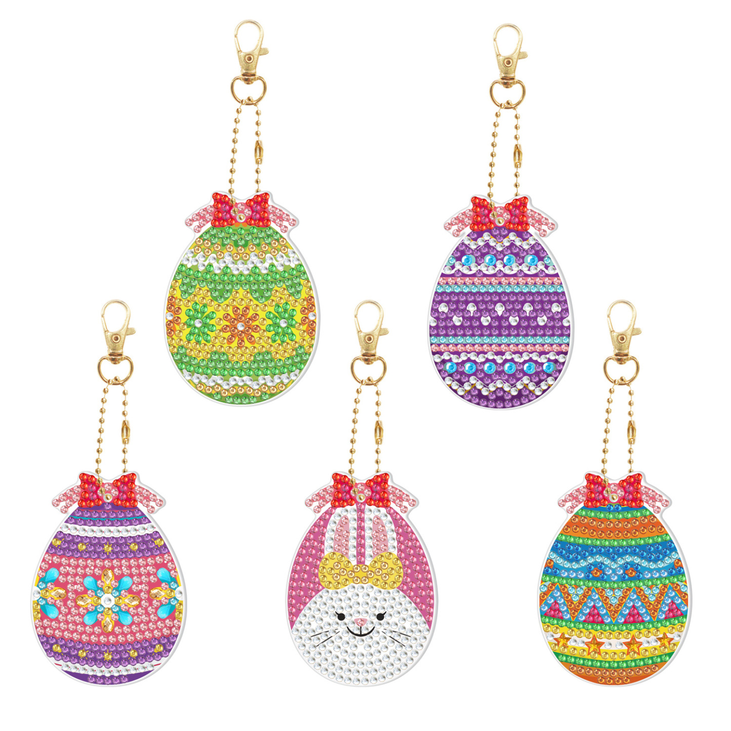 Creative diamond painting DIY keychain single-sided dot diamond Christmas sticker diamond keychain Easter keychain pendant